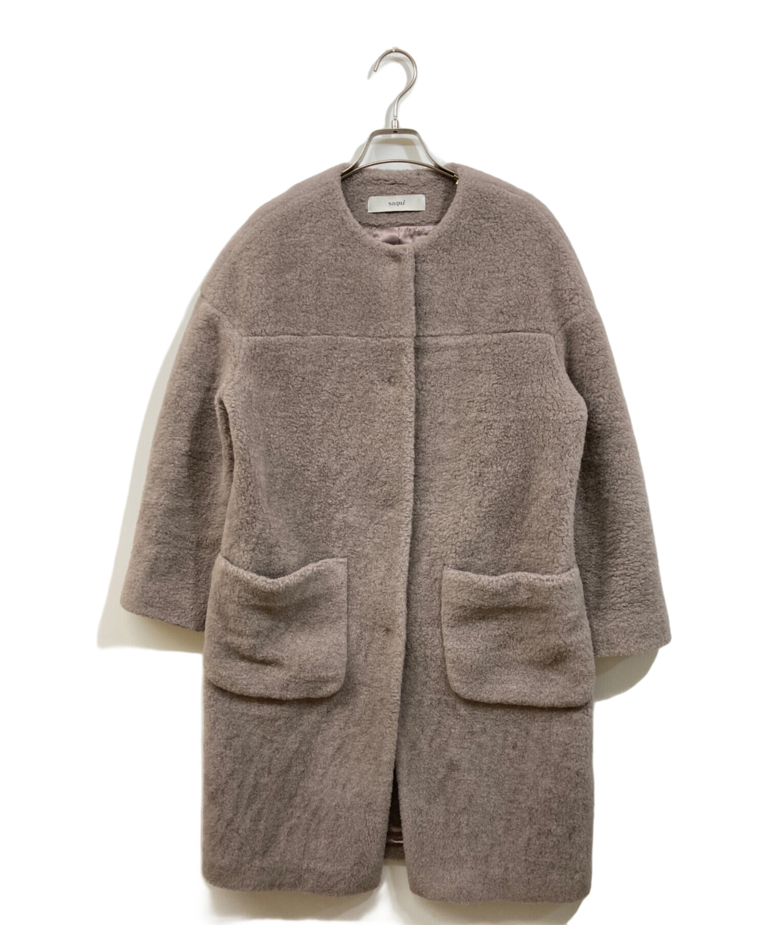 【値下げ可】SAQUI ボアコート　Sサイズ 中古・古着通販】saqui (サキ) ボアコート パープル サイズ:36