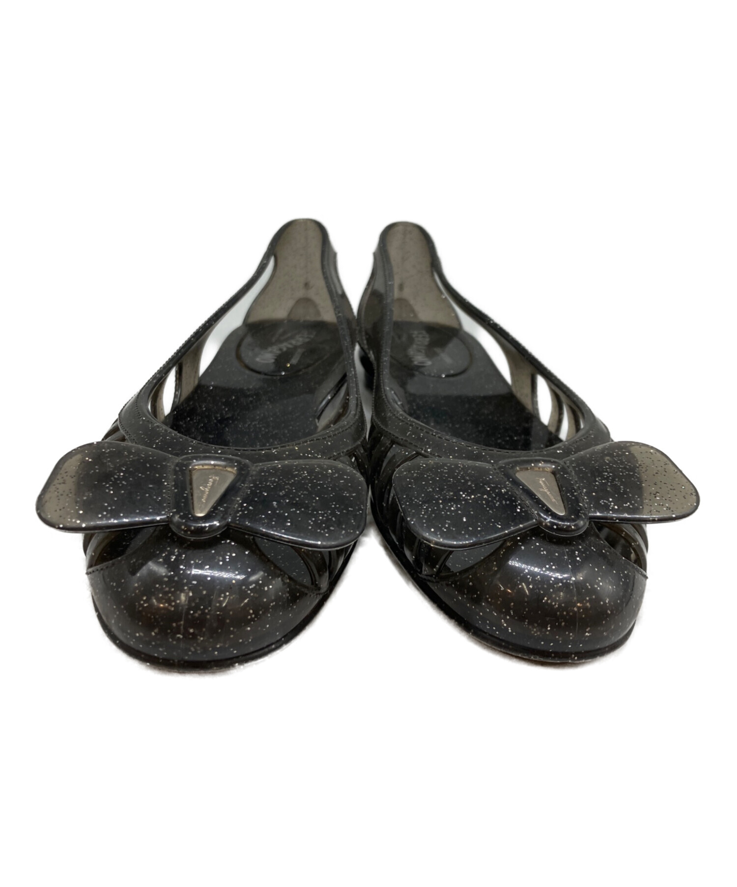 【美品】サルヴァトーレ フェラガモ ラバーシューズ 6 ブラック ヴァラ リボン 中古・古着通販】Salvatore Ferragamo (サルヴァトーレ フェラガモ