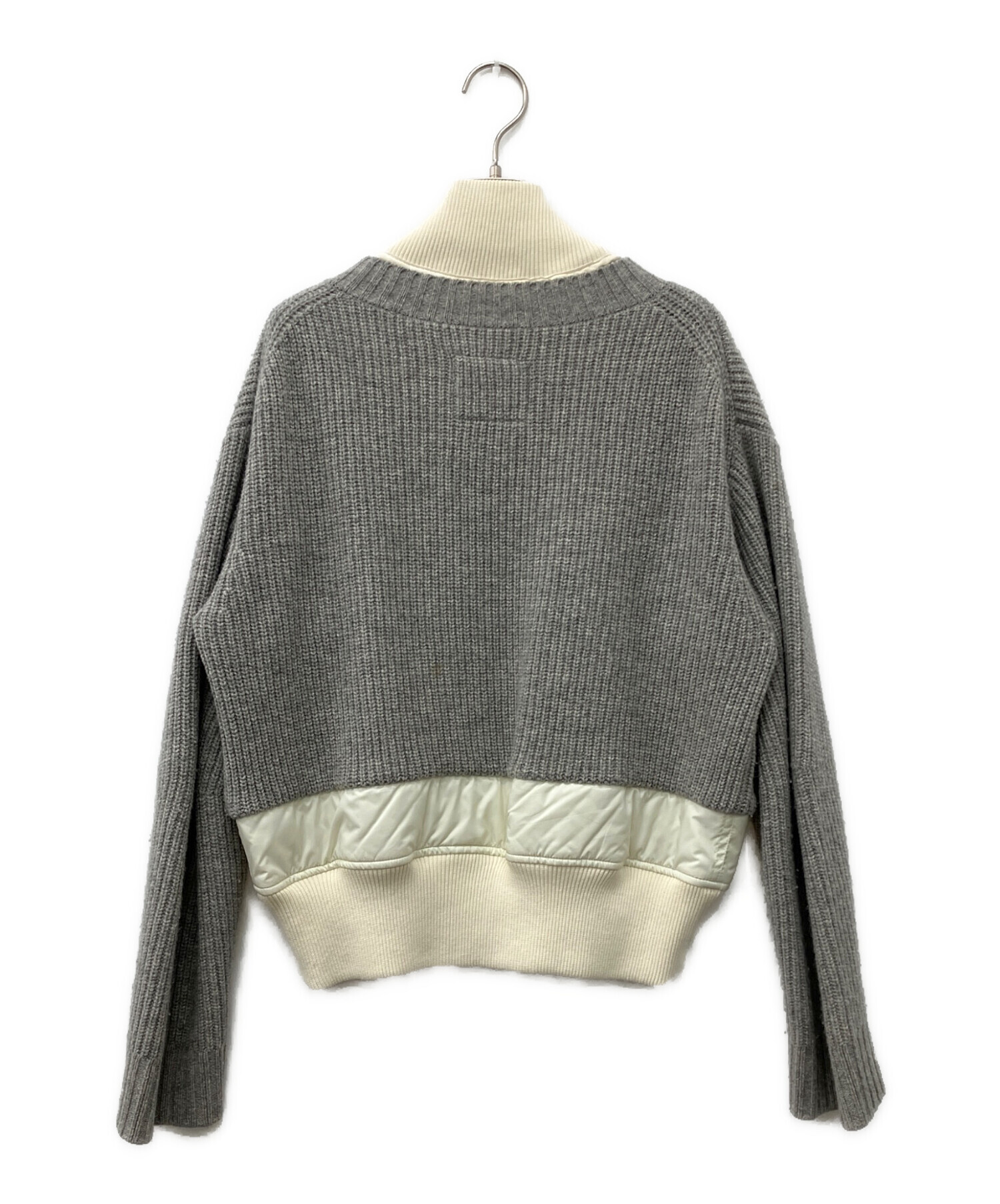中古・古着通販】sacai (サカイ) Knit docking jacket グレー×ホワイト