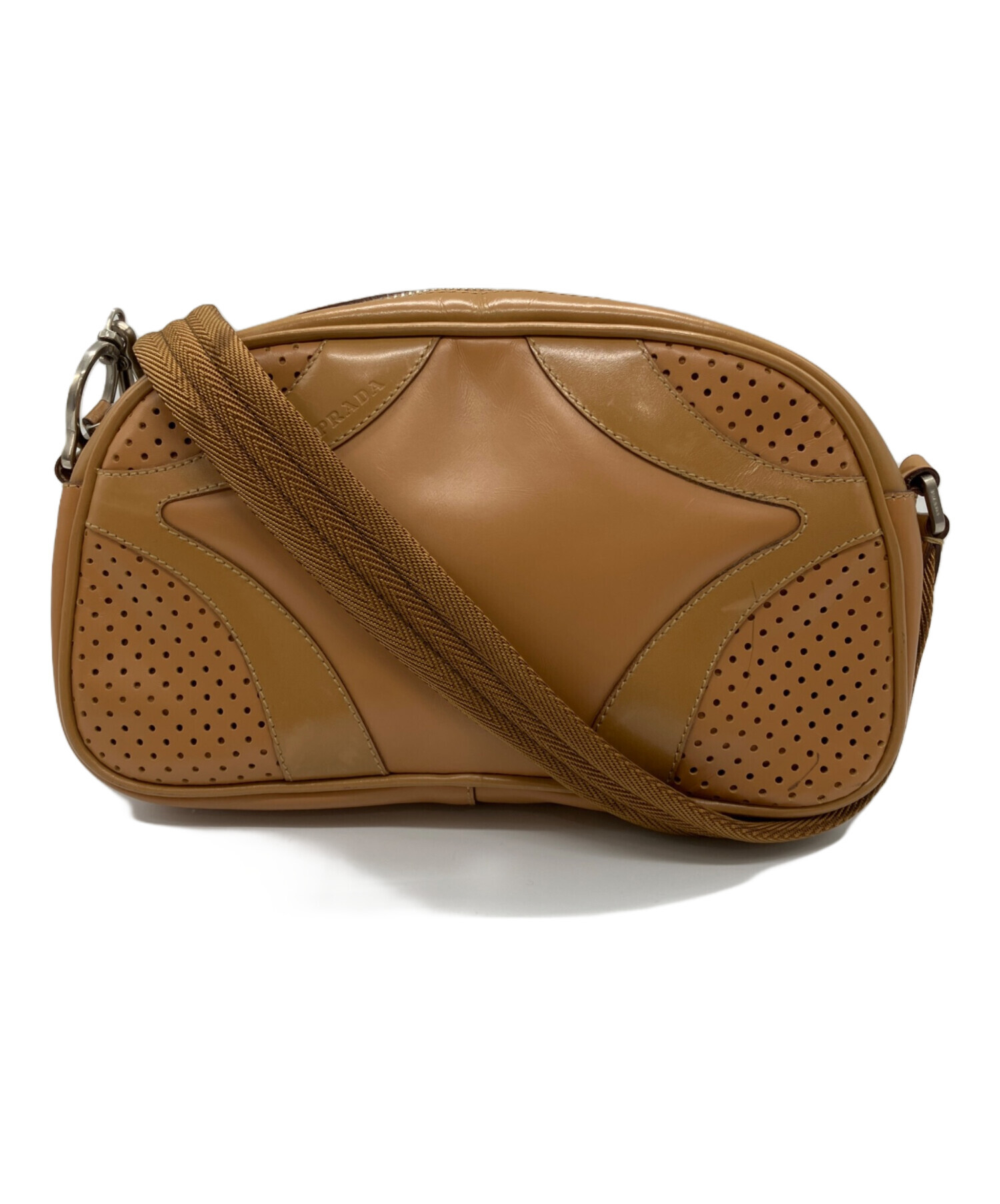 中古・古着通販】PRADA (プラダ) パンチングレザーショルダーバッグ