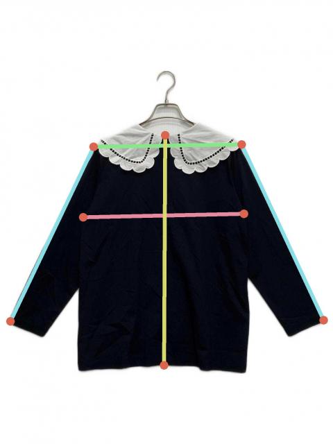 中古・古着通販】YORI (ヨリ) スカラップカラーロンTee ネイビー