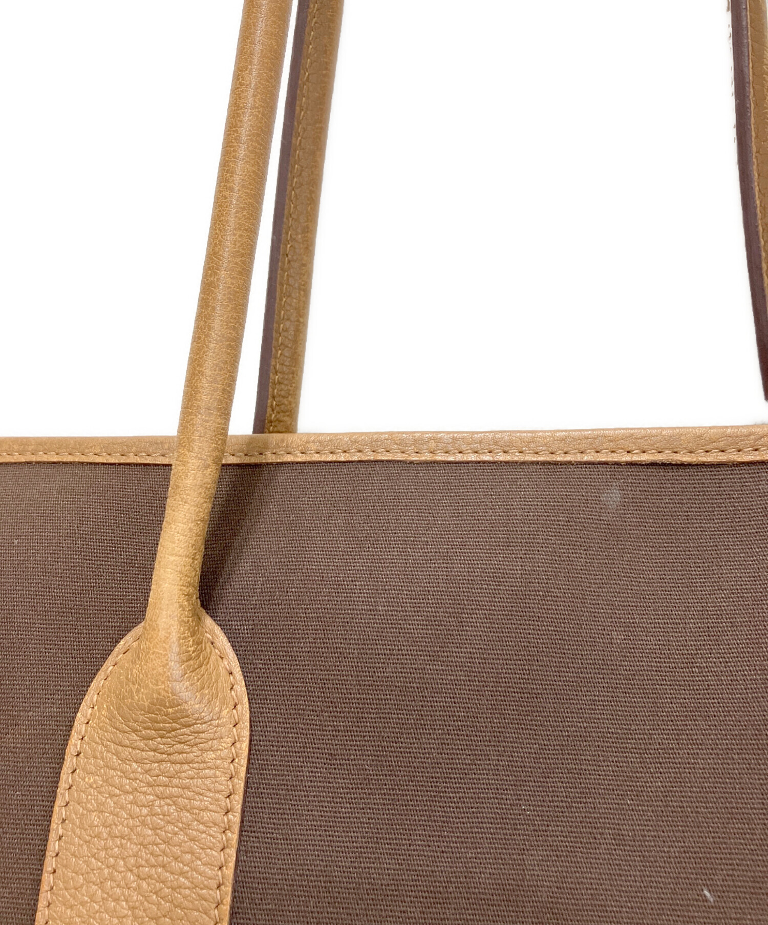 エルメス トートバッグ ベージュ ブラウン 中古・古着通販】HERMES (エルメス) ガーデンジップMMトートバッグ