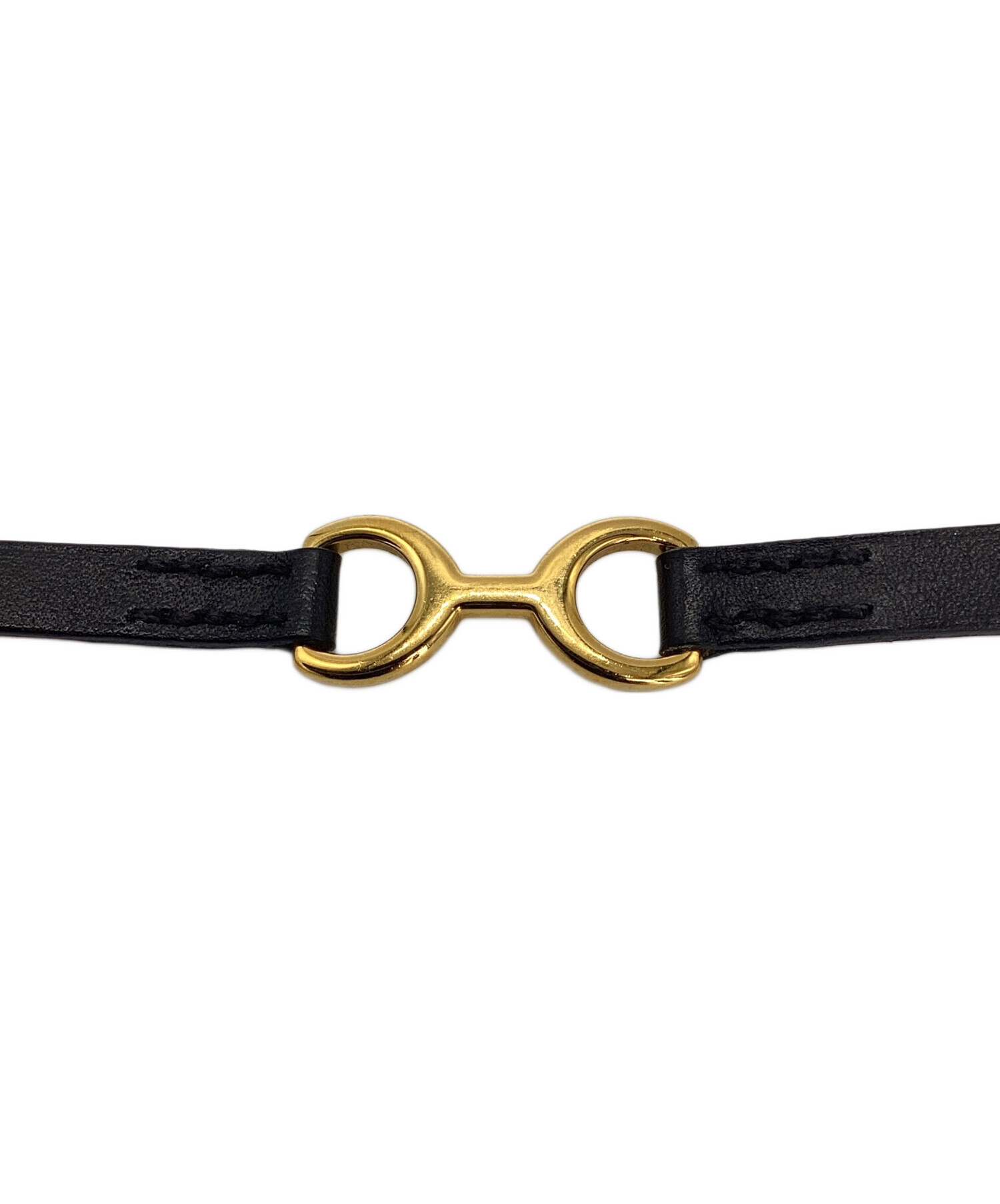 中古・古着通販】HERMES (エルメス) レザーブレスレット ブラック 中古・古着通販】HERMES (エルメス) レザーブレスレット ブラック