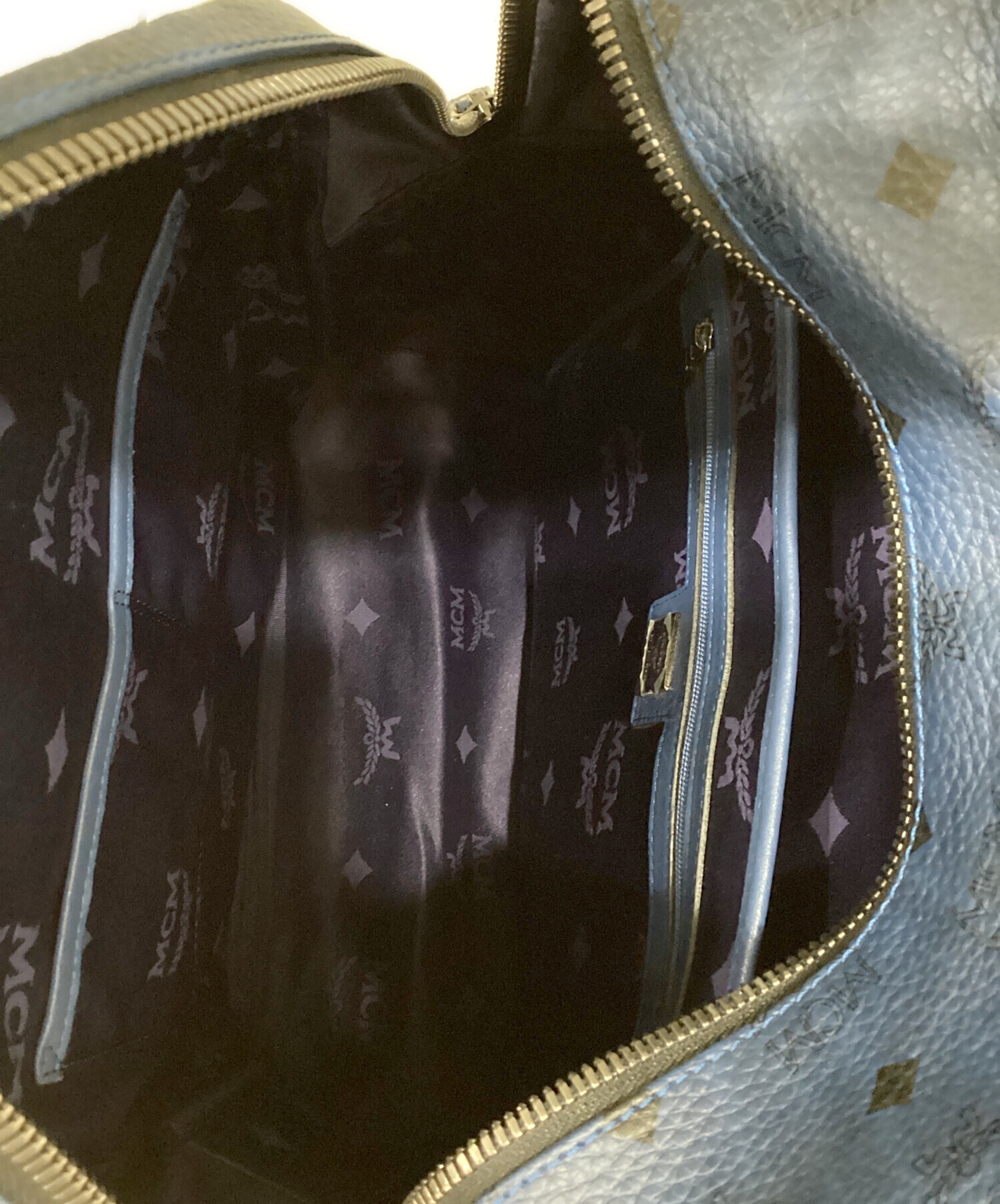 中古・古着通販】MCM (エムシーエム) スタッズ バックパック ネイビー 
