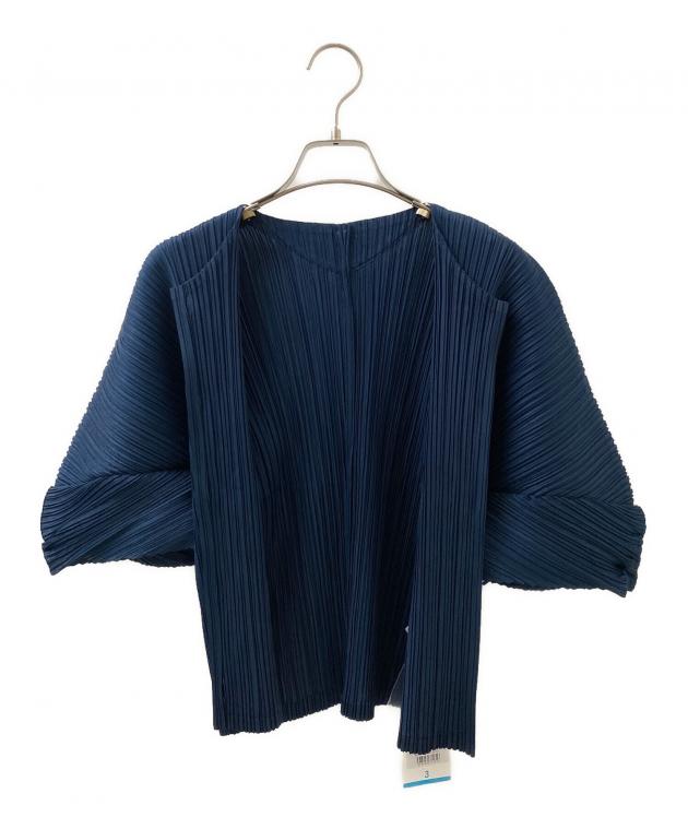 PLATS PLEASE ネイビー プリーツカーディガン 中古・古着通販】PLEATS PLEASE (プリーツプリーズ) プリーツ