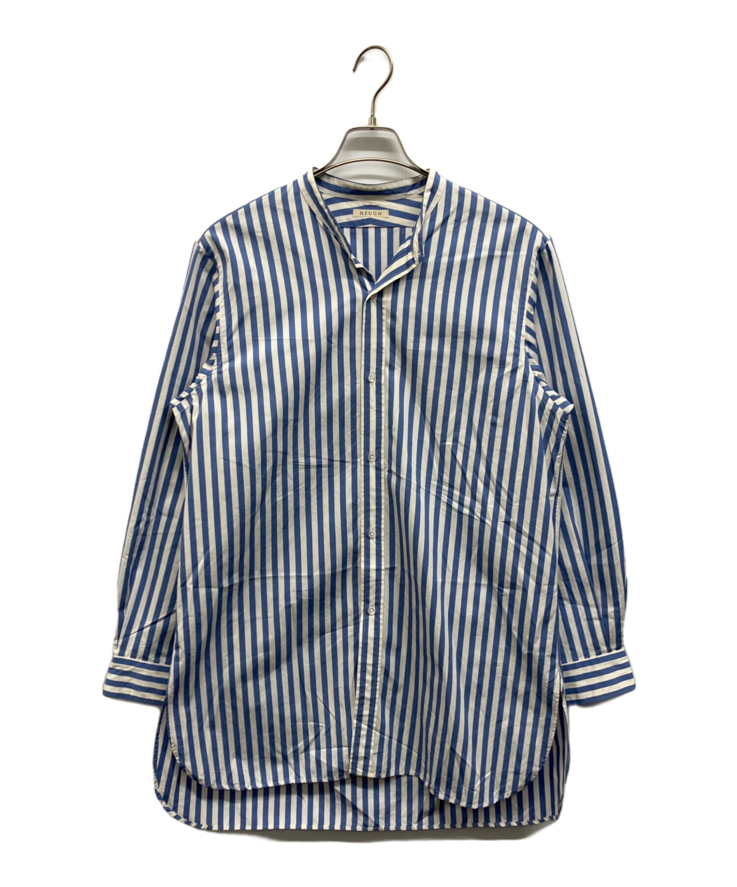 中古・古着通販】HEUGN (ユーゲン) ストライプバンドカラーシャツ