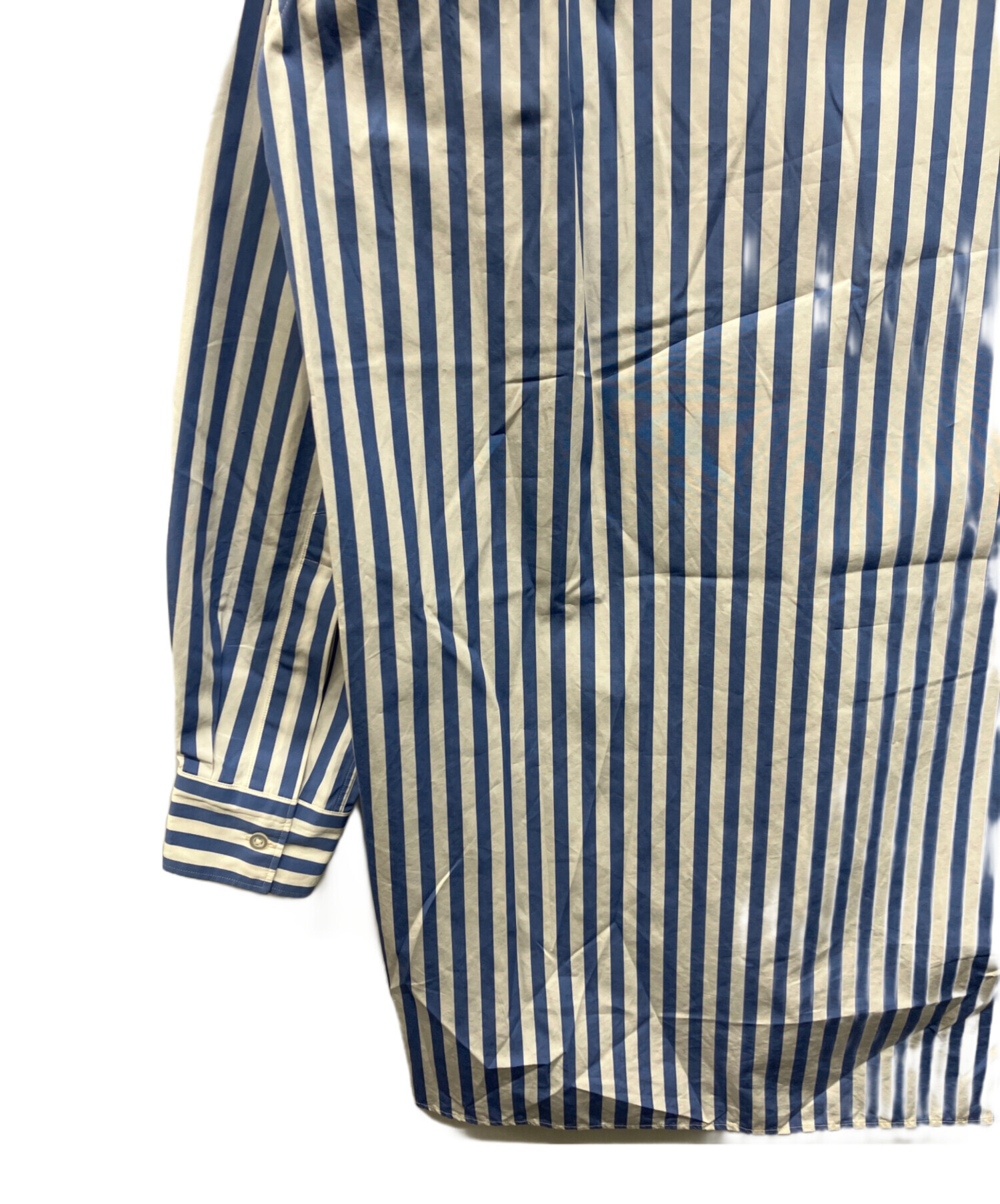 中古・古着通販】HEUGN (ユーゲン) ストライプバンドカラーシャツ