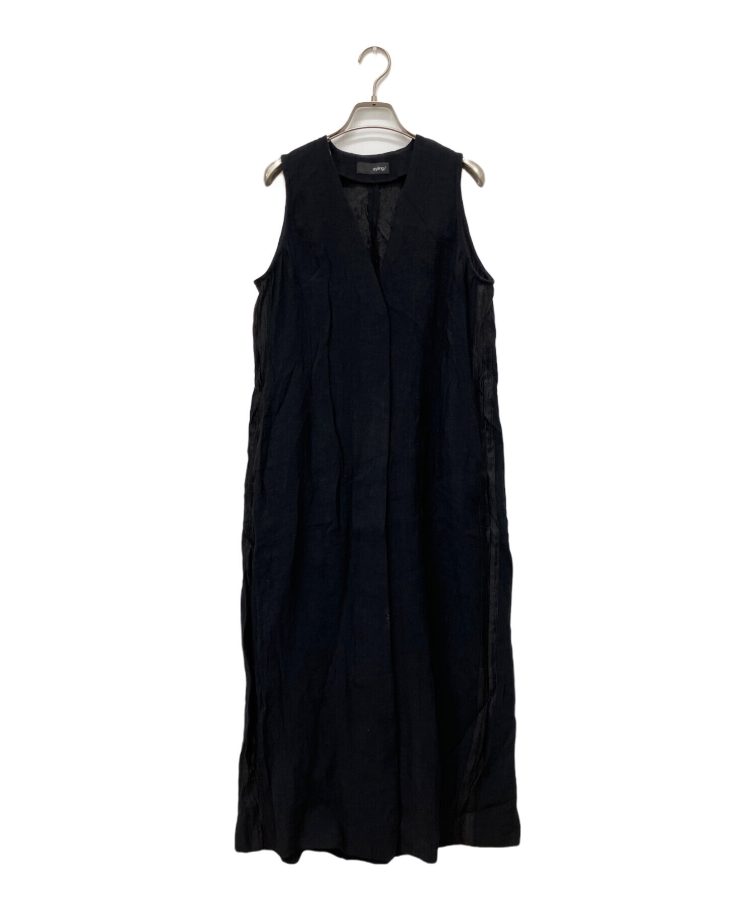 中古・古着通販】styling/ (スタイリング) バックサテンジレワンピース 