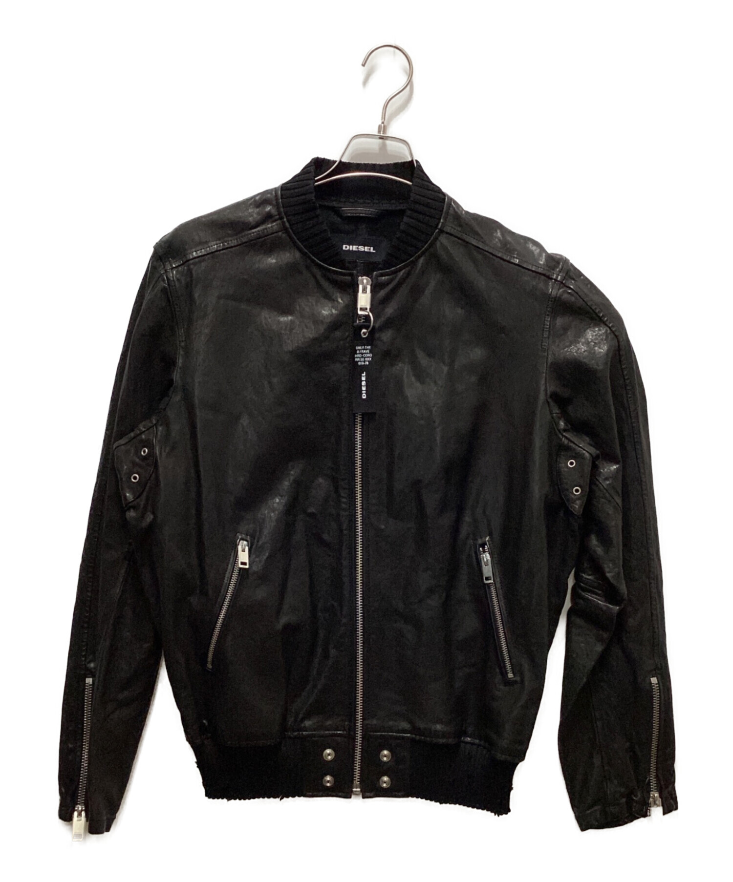 中古・古着通販】DIESEL (ディーゼル) レザージャケット ブラック