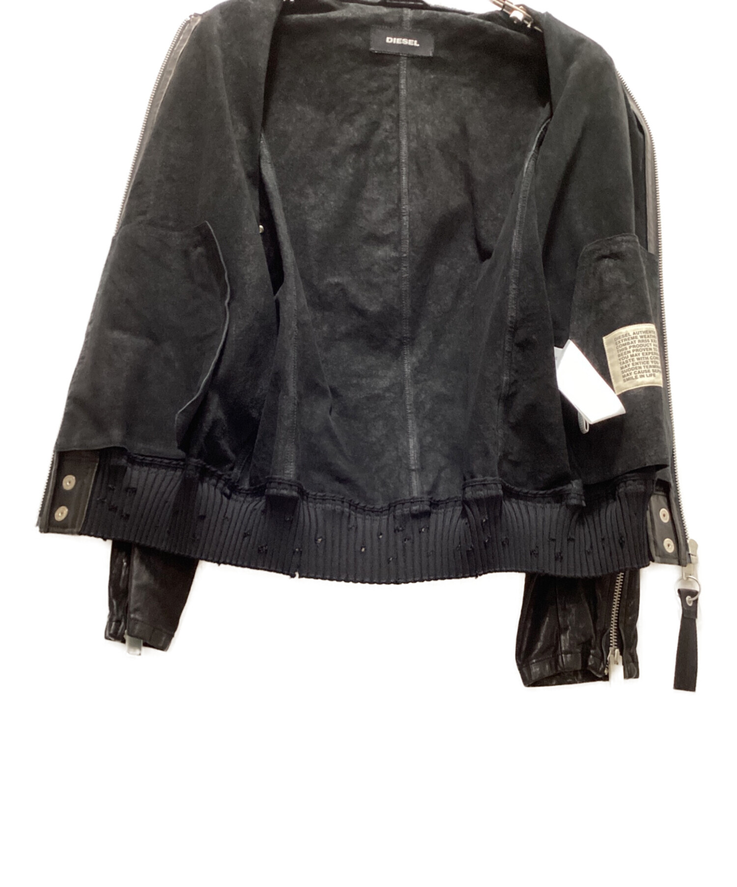 中古・古着通販】DIESEL (ディーゼル) レザージャケット ブラック
