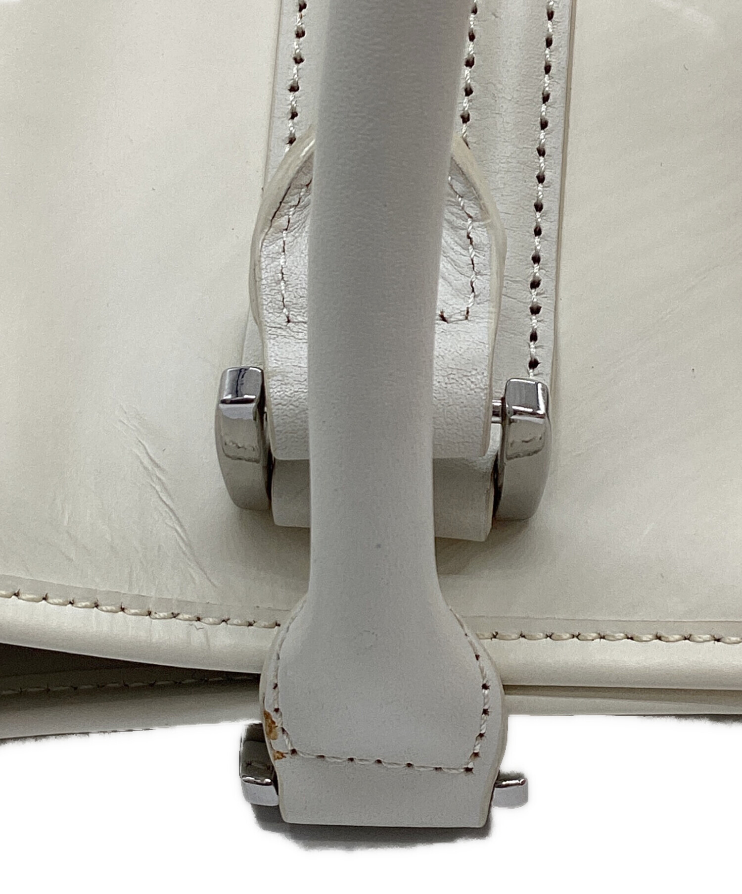 中古・古着通販】DIESEL (ディーゼル) レザートートバッグ ホワイト