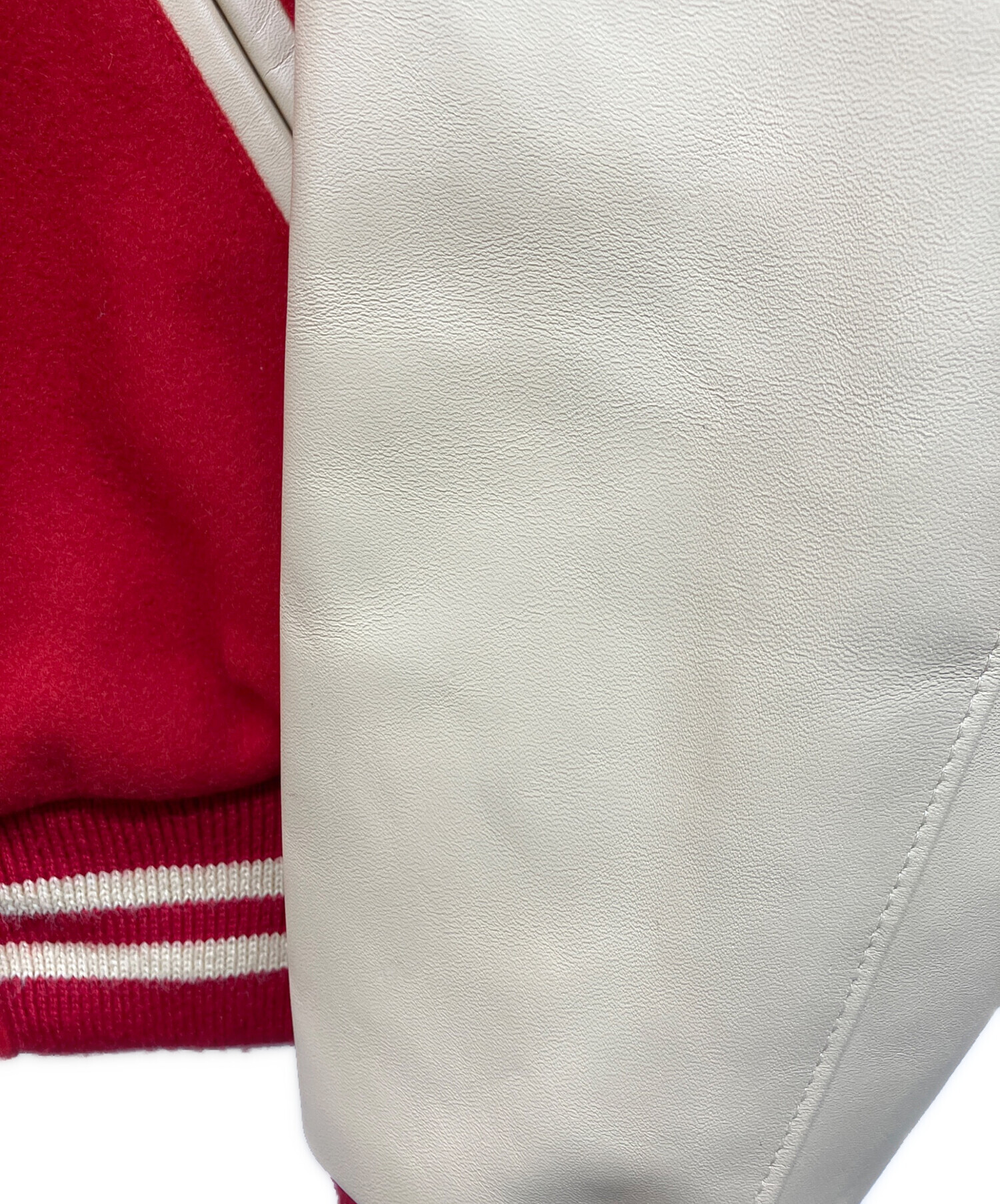 中古・古着通販】VAN (ヴァン) レザースリーブスタジャン レッド