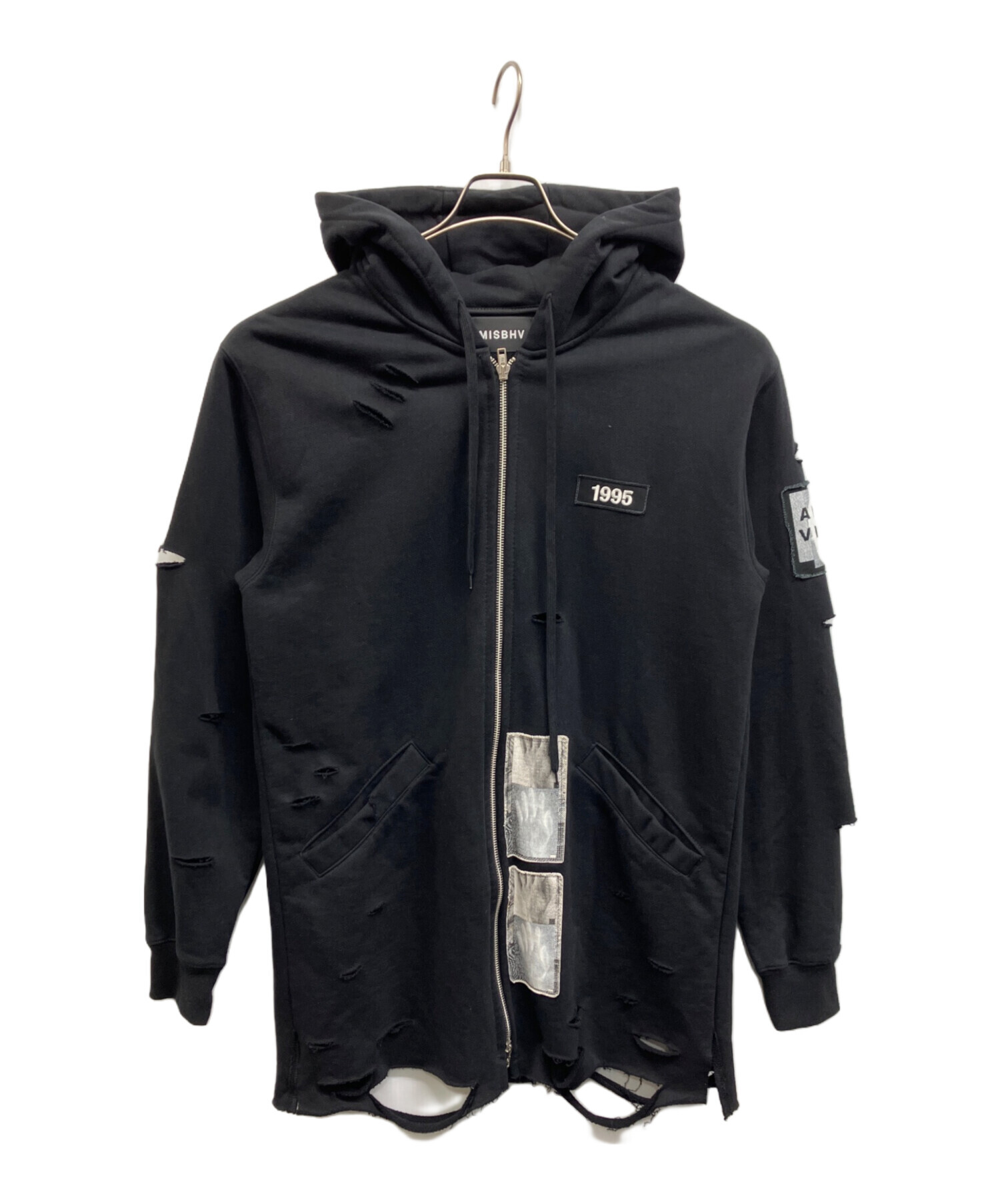 中古・古着通販】misbhv (ミスビヘイブ) ダメージ加工ロングパーカー 