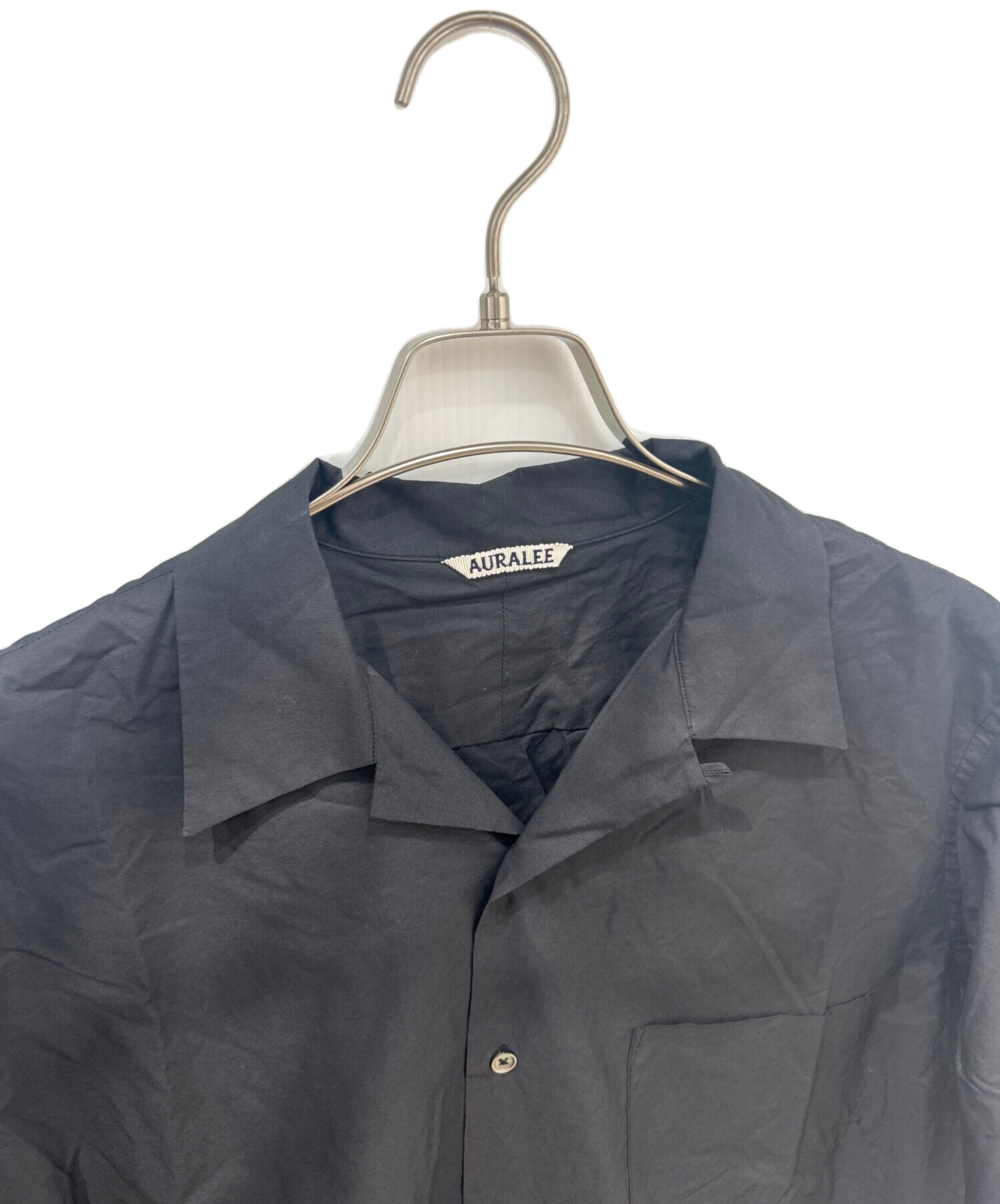 AURALEE SELVEDGE WEATHER CLOTH シャツ 4ブラック 中古・古着通販 