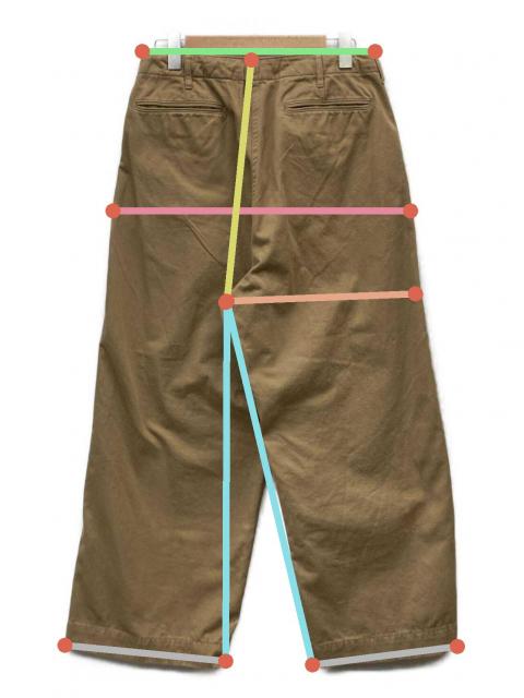 中古・古着通販】BEAMS (ビームス) 1940'sディテール ワイドチノパンツ