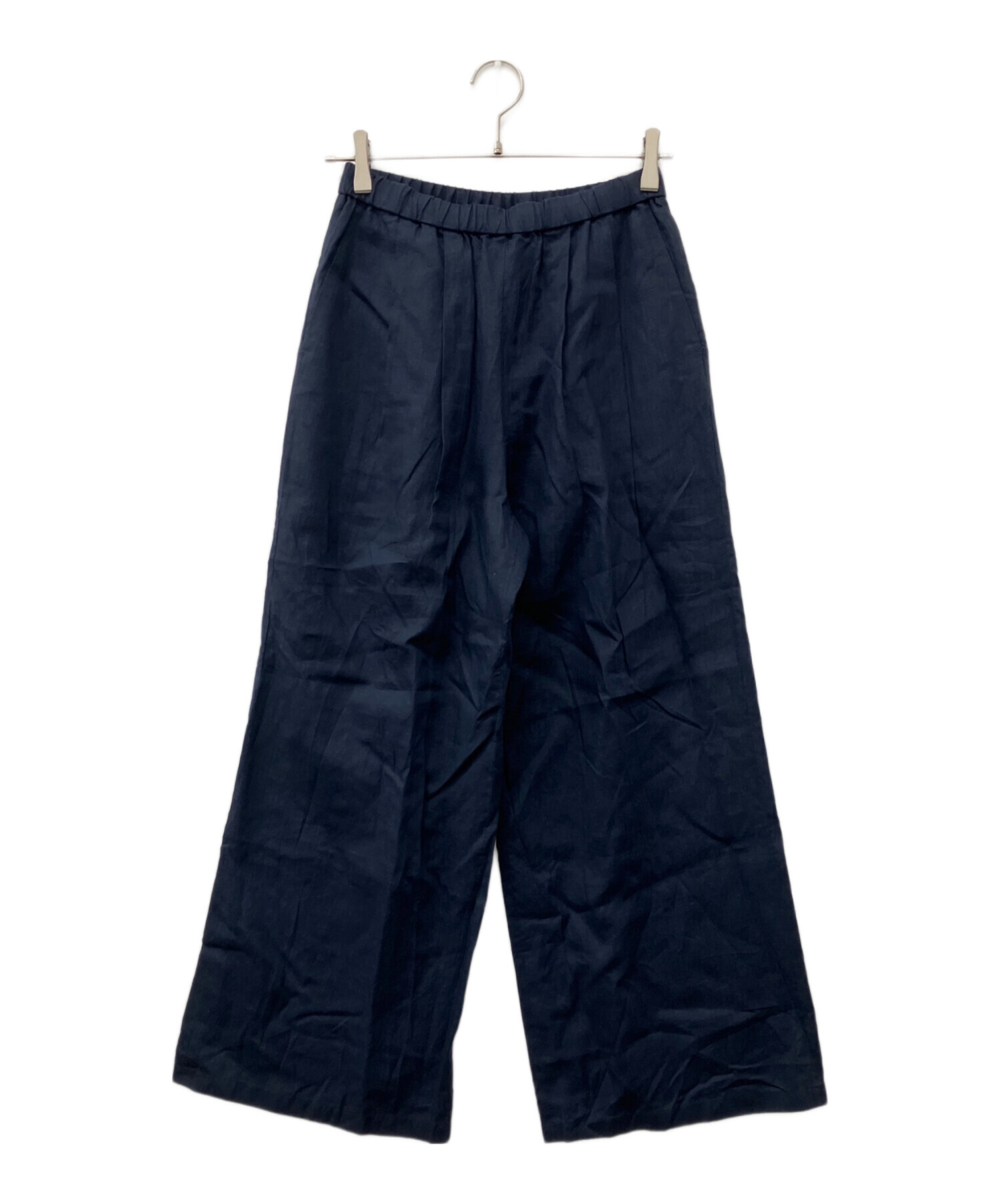 中古・古着通販】Graphpaper (グラフペーパー) Linen Easy Wide Pants ネイビー サイズ:00｜ブランド・古着通販  トレファク公式【TREFAC FASHION】スマホサイト