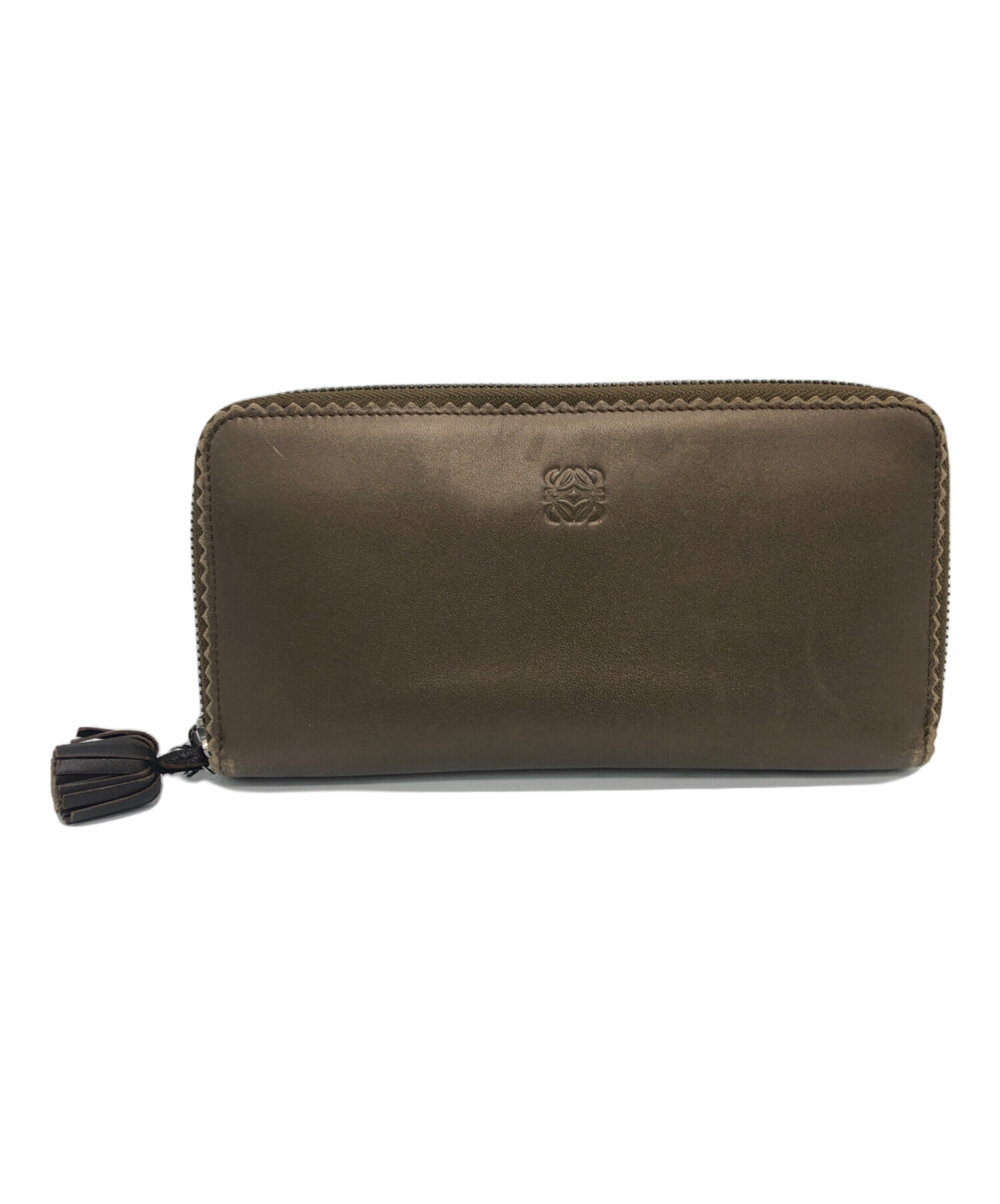 中古・古着通販】LOEWE (ロエベ) タッセル付ロングウォレット ブラウン 