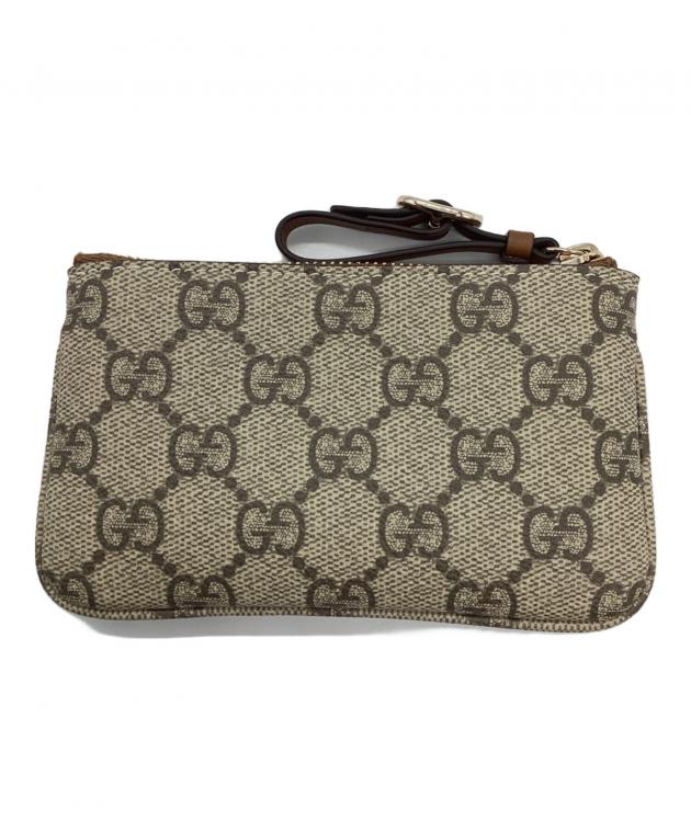 中古・古着通販】GUCCI (グッチ) GGエンブレム キーポーチ ベージュ