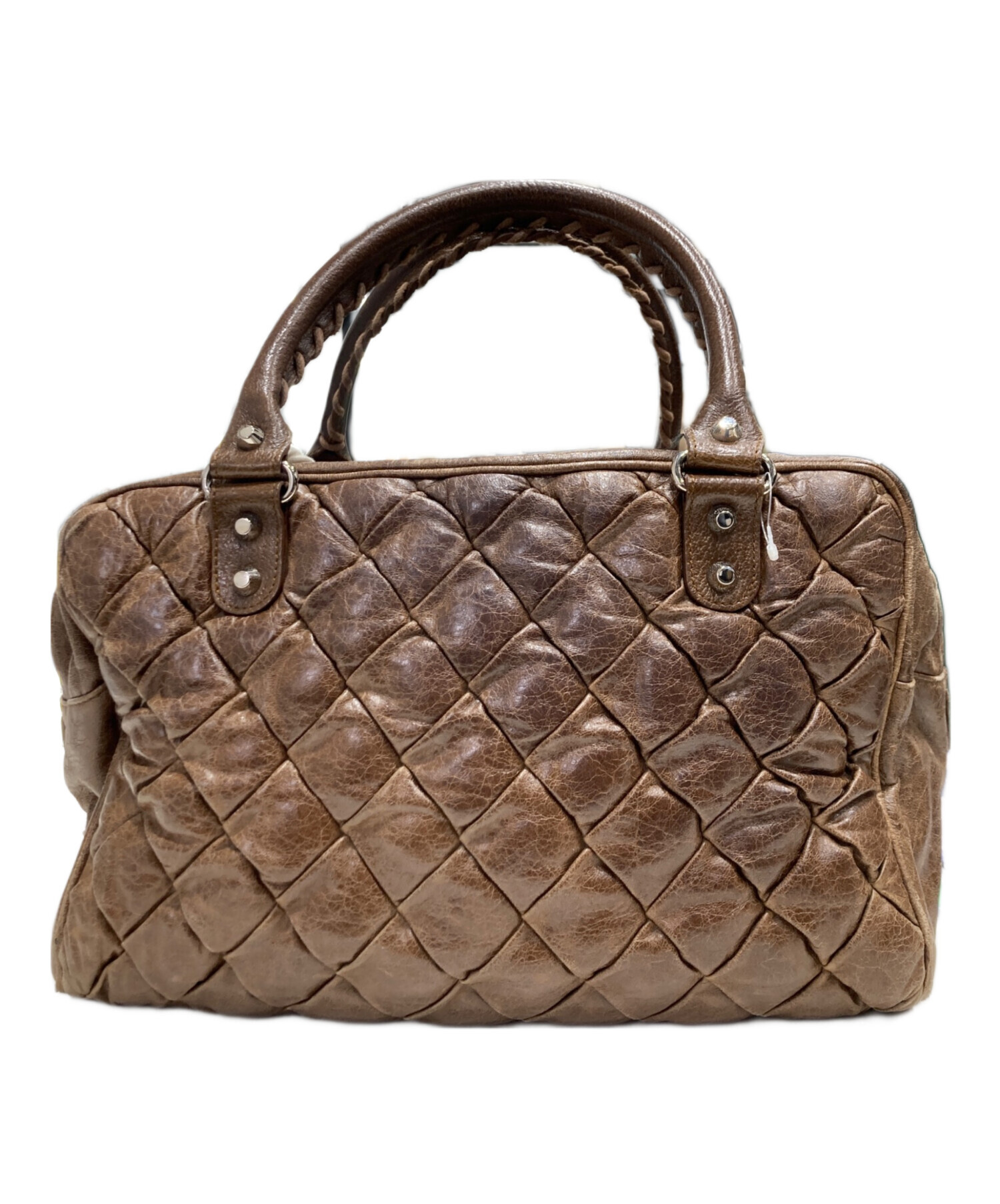 BALENCIAGA バレンシアガ キルティング レザー ボストンバッグ シティ 中古・古着通販】BALENCIAGA (バレンシアガ) キルティングボストン