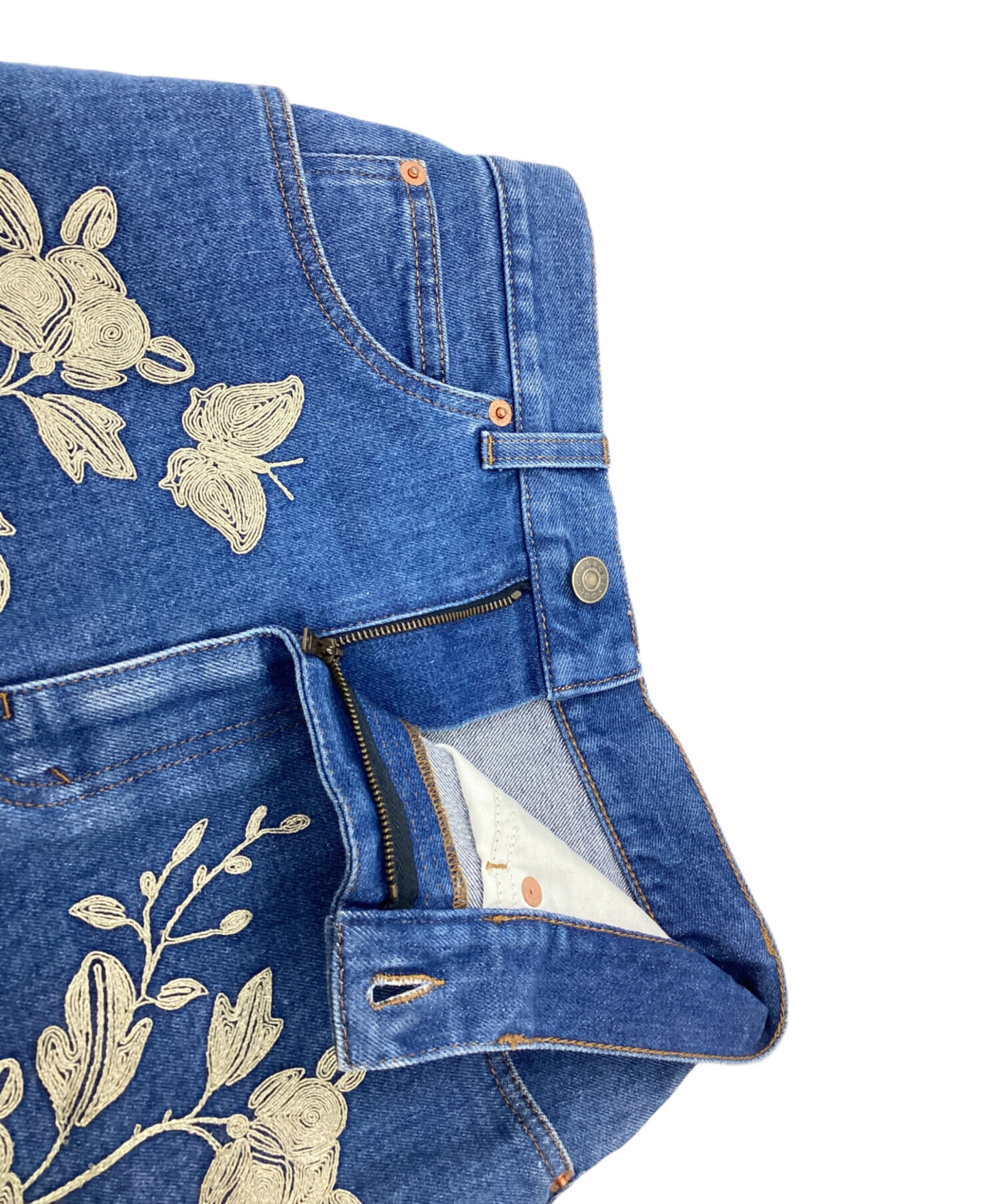 中古・古着通販】GUCCI (グッチ) デニムスカート ブルー サイズ:38