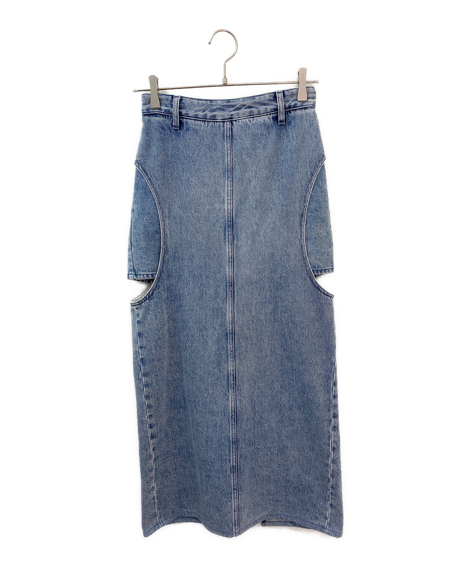 STUDIOUS CLANE サークルカットデニムスカート BLUE 中古・古着通販】CLANE (クラネ) サークルカットレイヤードデニム