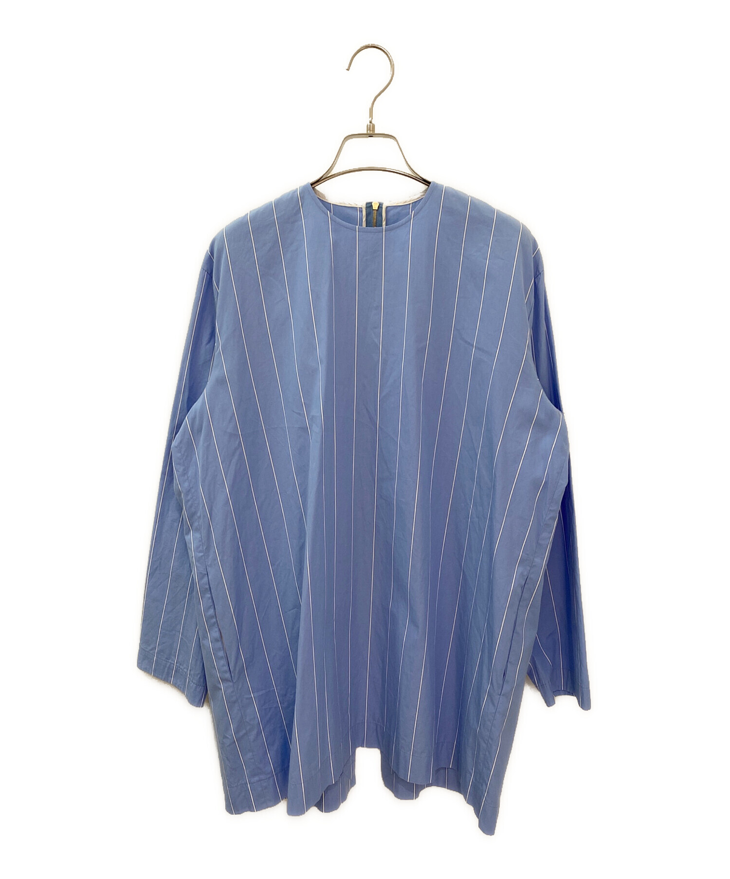 ブラミンク36トップス 中古・古着通販】BLAMINK (ブラミンク) R C STRIPE CN LSL BL ブルー