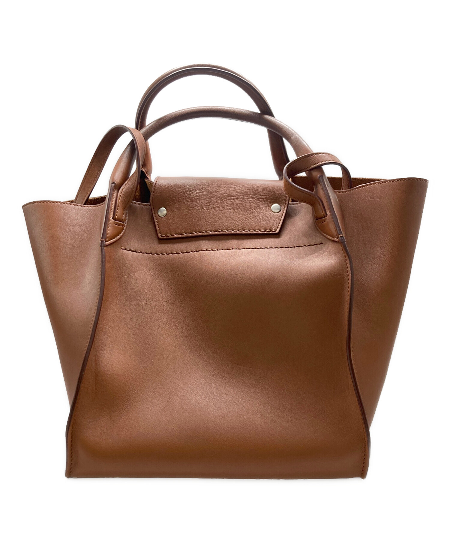 中古・古着通販】CELINE (セリーヌ) レザーハンドバッグ ブラウン