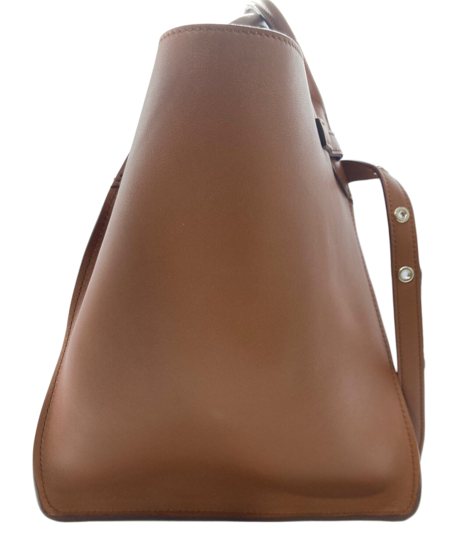 中古・古着通販】CELINE (セリーヌ) レザーハンドバッグ ブラウン
