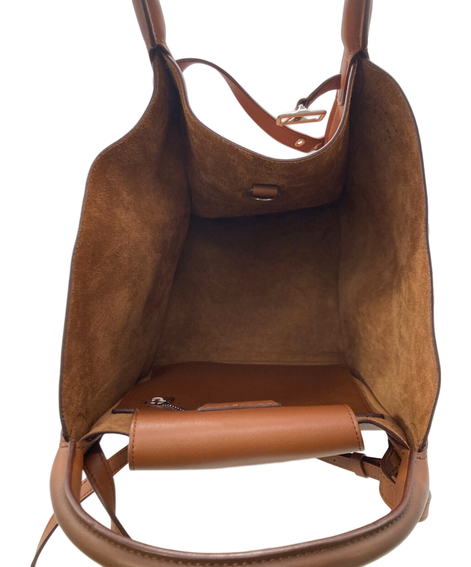 中古・古着通販】CELINE (セリーヌ) レザーハンドバッグ ブラウン