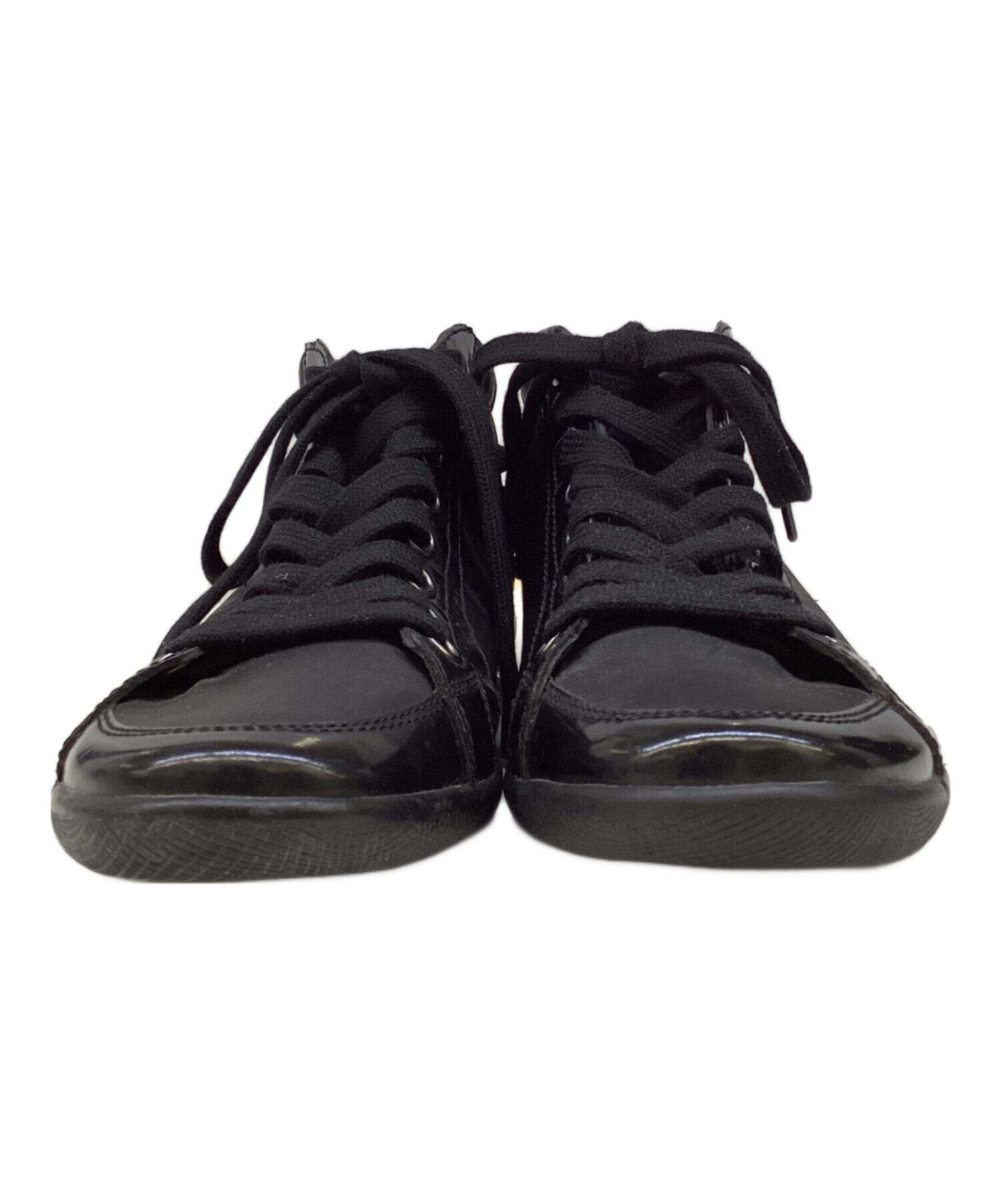 PRADA ハイカットスニーカー 黒 スエード 35.5 プラダスポーツ 中古・古着通販】PRADA SPORTS (プラダスポーツ) ハイカットスニーカー