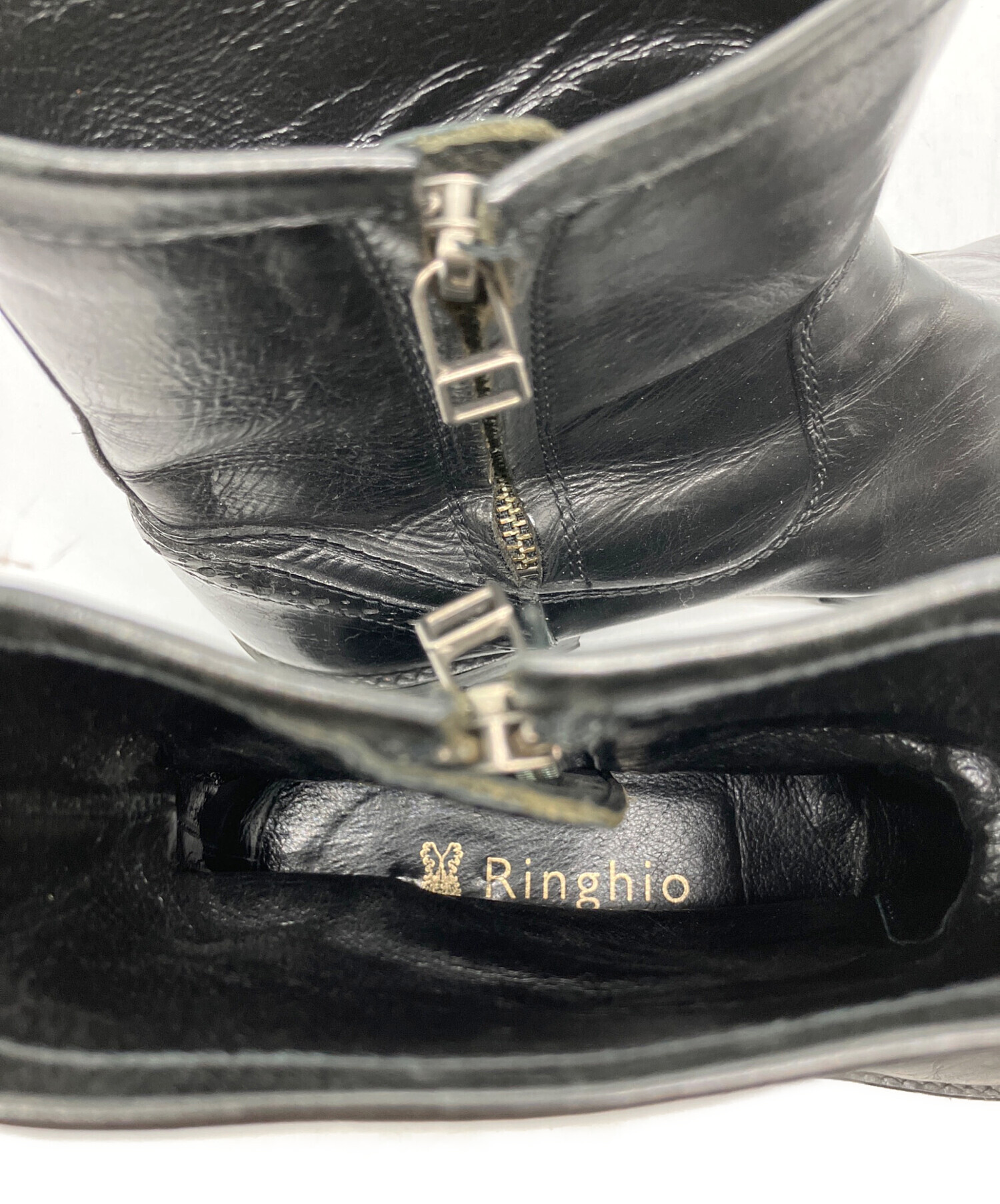中古・古着通販】ringhio (リンギオ) サイドジップブーツ ブラック