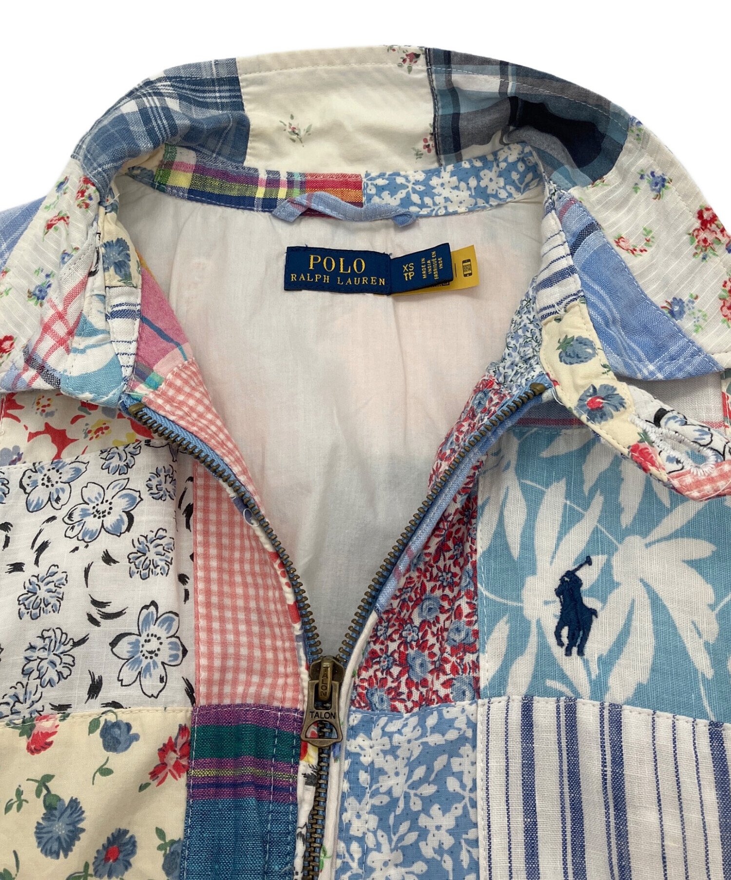 ラルフローレン　綿麻パッチワークブルゾン　身幅５０ 中古・古着通販】POLO RALPH LAUREN (ポロ・ラルフローレン) パッチ