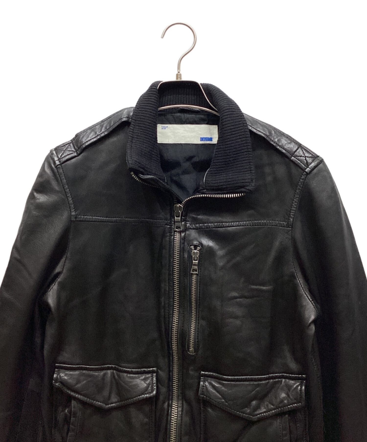 中古・古着通販】DENIME (ドゥニーム) レザーブルゾン ブラック サイズ 