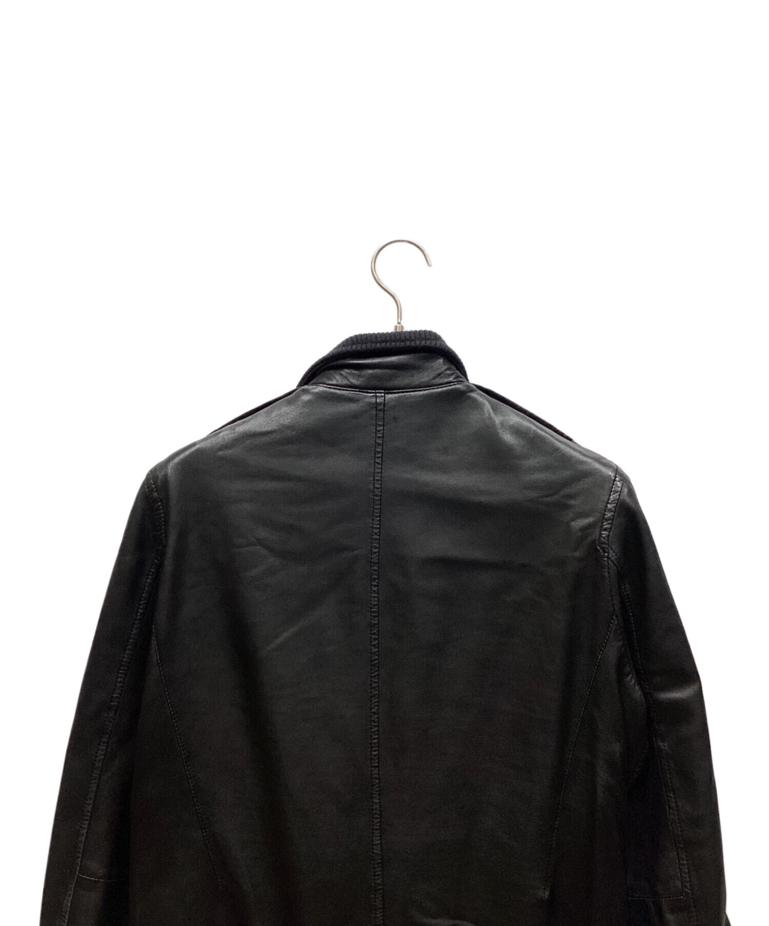中古・古着通販】DENIME (ドゥニーム) レザーブルゾン ブラック サイズ 