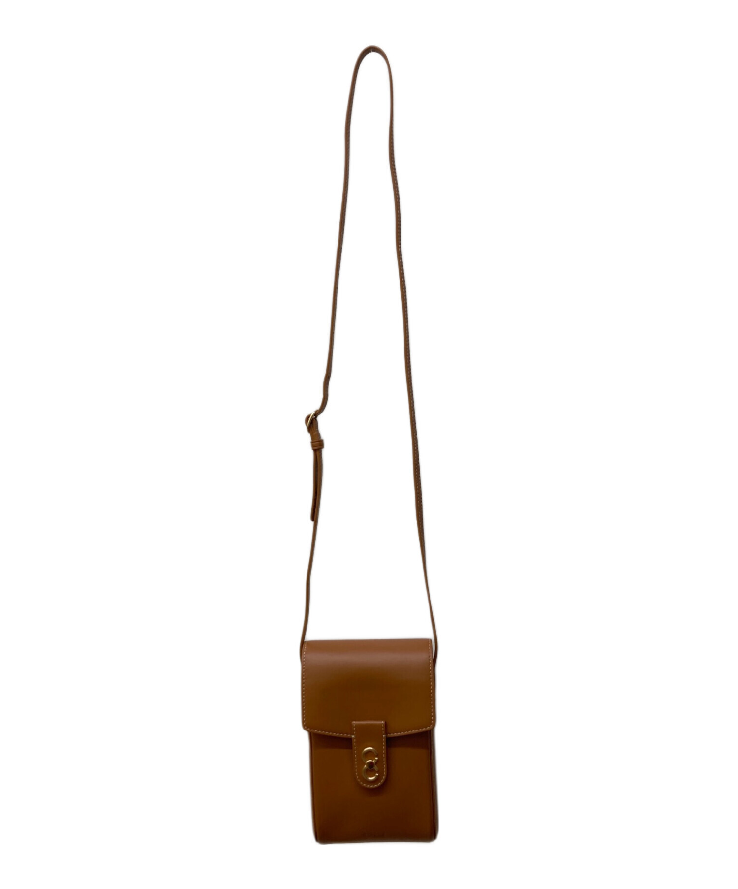 【新品未使用】キューブバッグ ブラウン レザー カデナ付き 中古・古着通販】CAFUNE (カフネ) レザースマホショルダー ブラウン