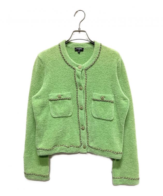 CHANEL 美品グリーン 半袖カーディガン サイズ42（M） 中古・古着通販】CHANEL (シャネル) Chanel Cotton Cardigan/ノー