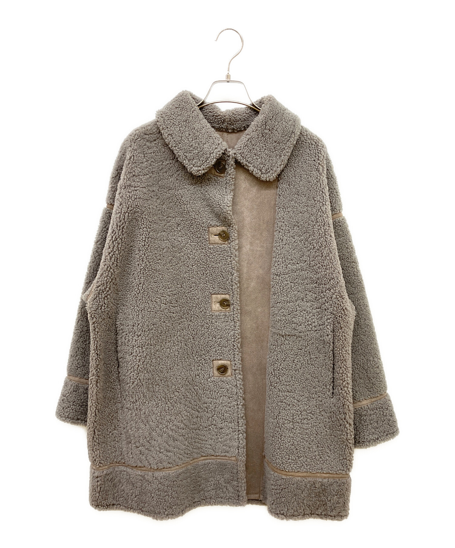 中古・古着通販】LOUNIE (ルーニー) ムートンコート グレー サイズ:36 