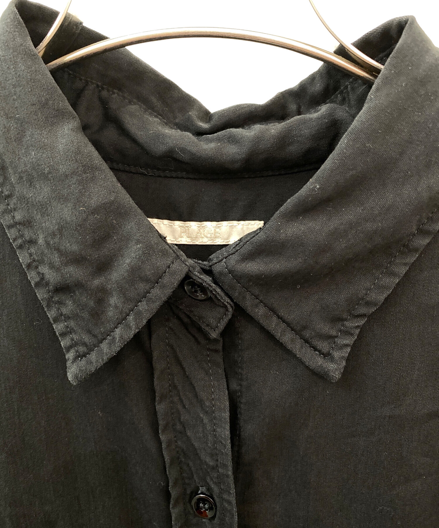 中古・古着通販】Plage (プラージュ) glossy short シャツ ブラック 
