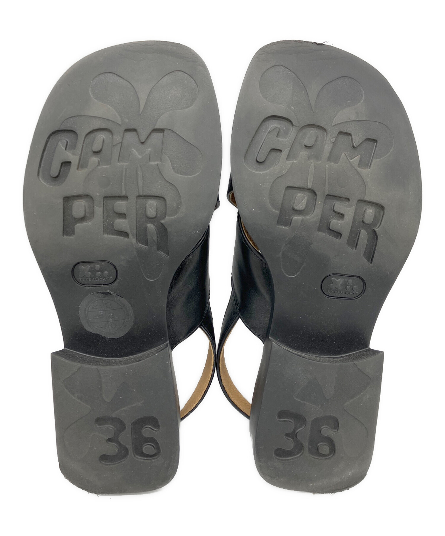 中古・古着通販】CAMPER (カンペール) レザーサンダル ブラック サイズ