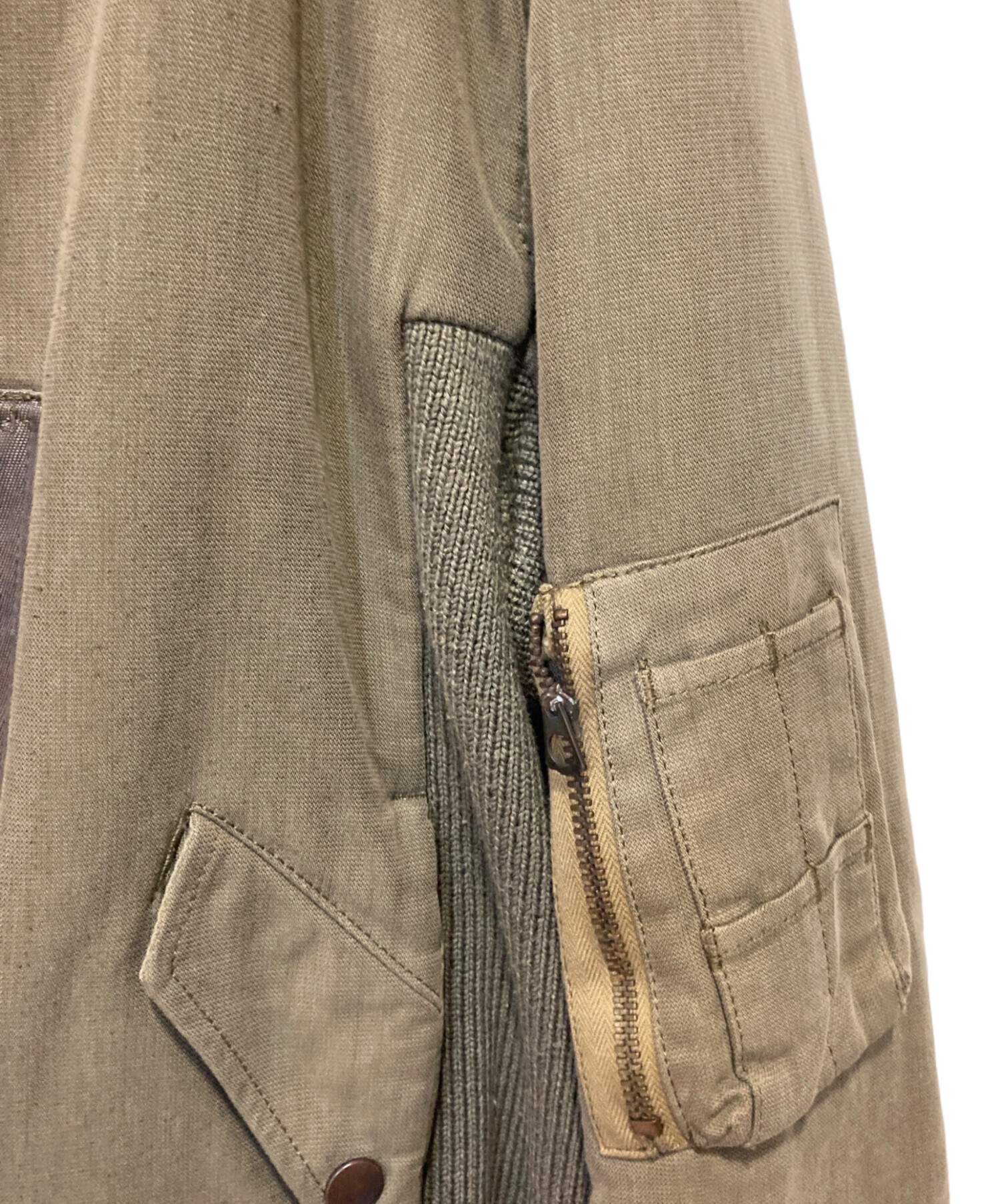 MIHARA YASUHIRO ショールカラーニット切替スタジャン ホースレザー