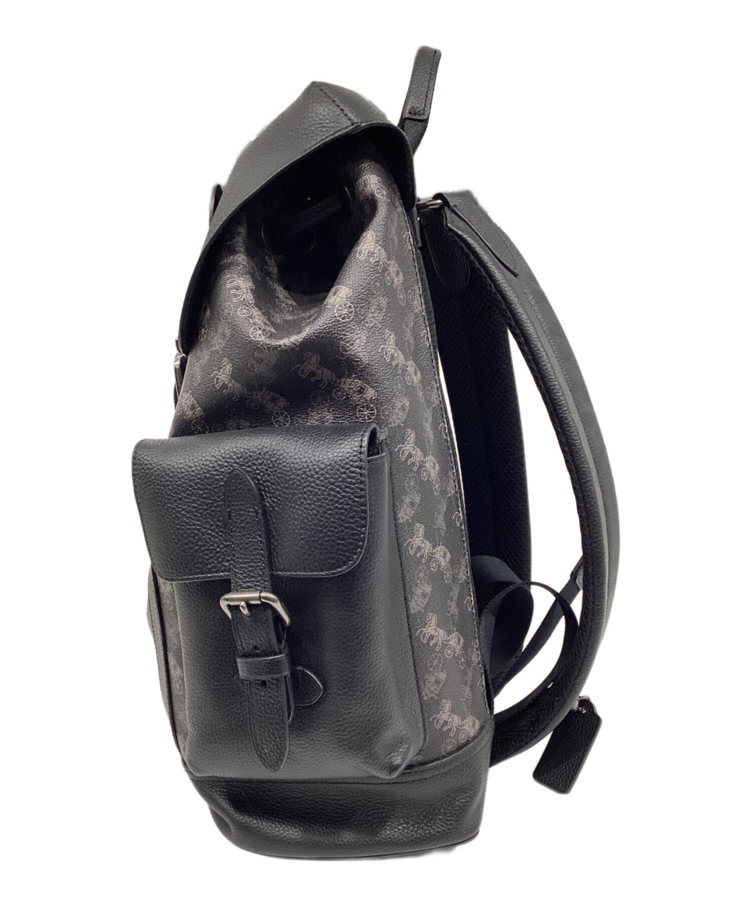 【美品】COACH バックパック ホース＆キャリッジ柄 中古・古着通販】COACH (コーチ) ホースキャリッジバックパック サイズ