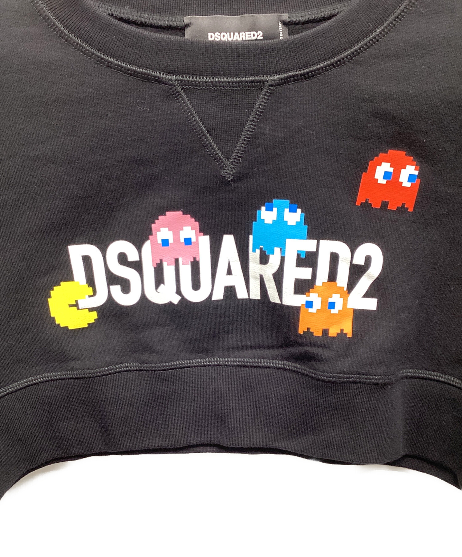 DSQUARED2 × パックマン PRINT CROPPED SWEAT XS Dsquared2 Collaborates With Pac-Man In New Capsule Collection - V