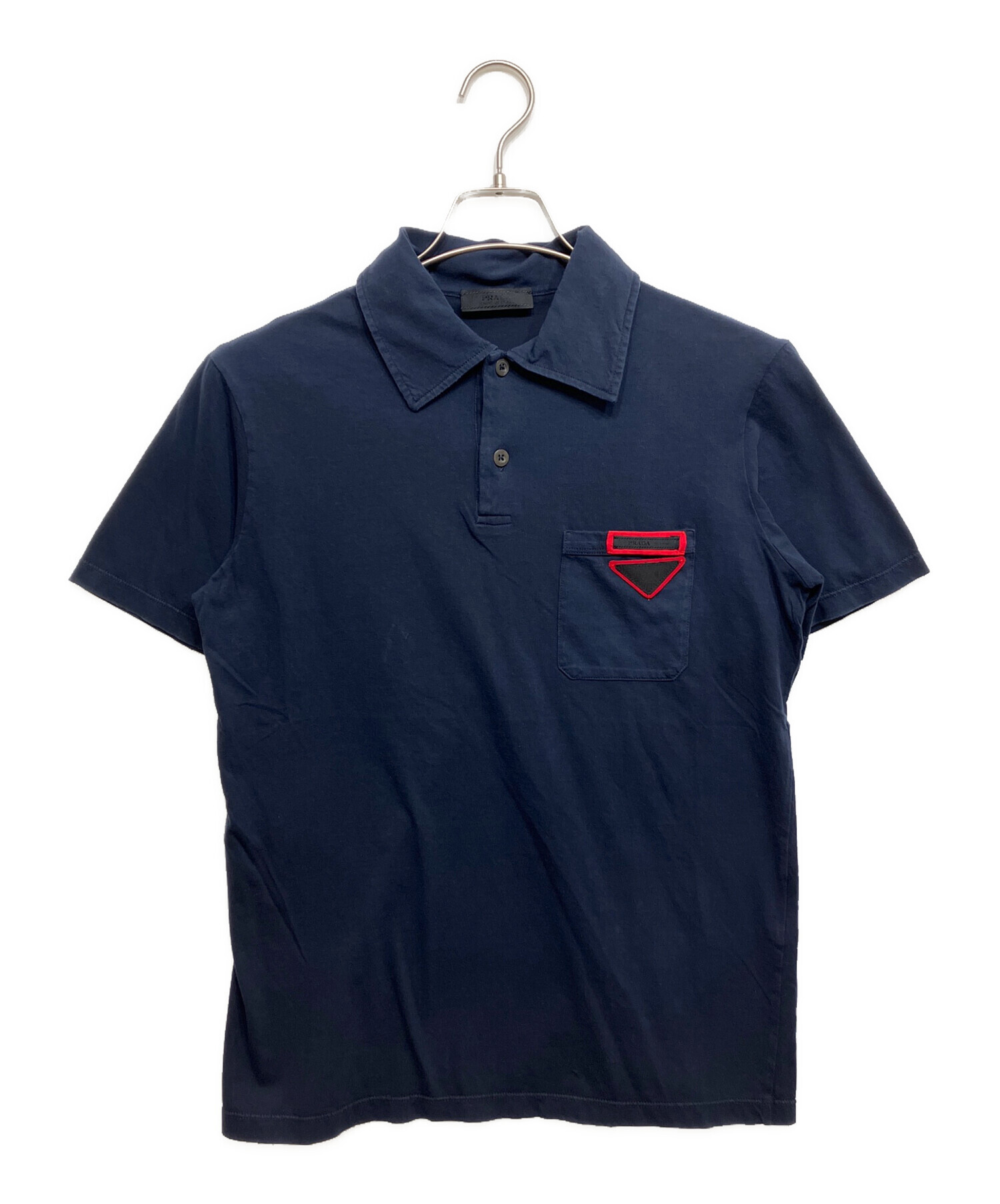 【極美品】プラダ　PRADA ポロシャツ　ネイビー 中古・古着通販】PRADA (プラダ) ポロシャツ ネイビー サイズ:S