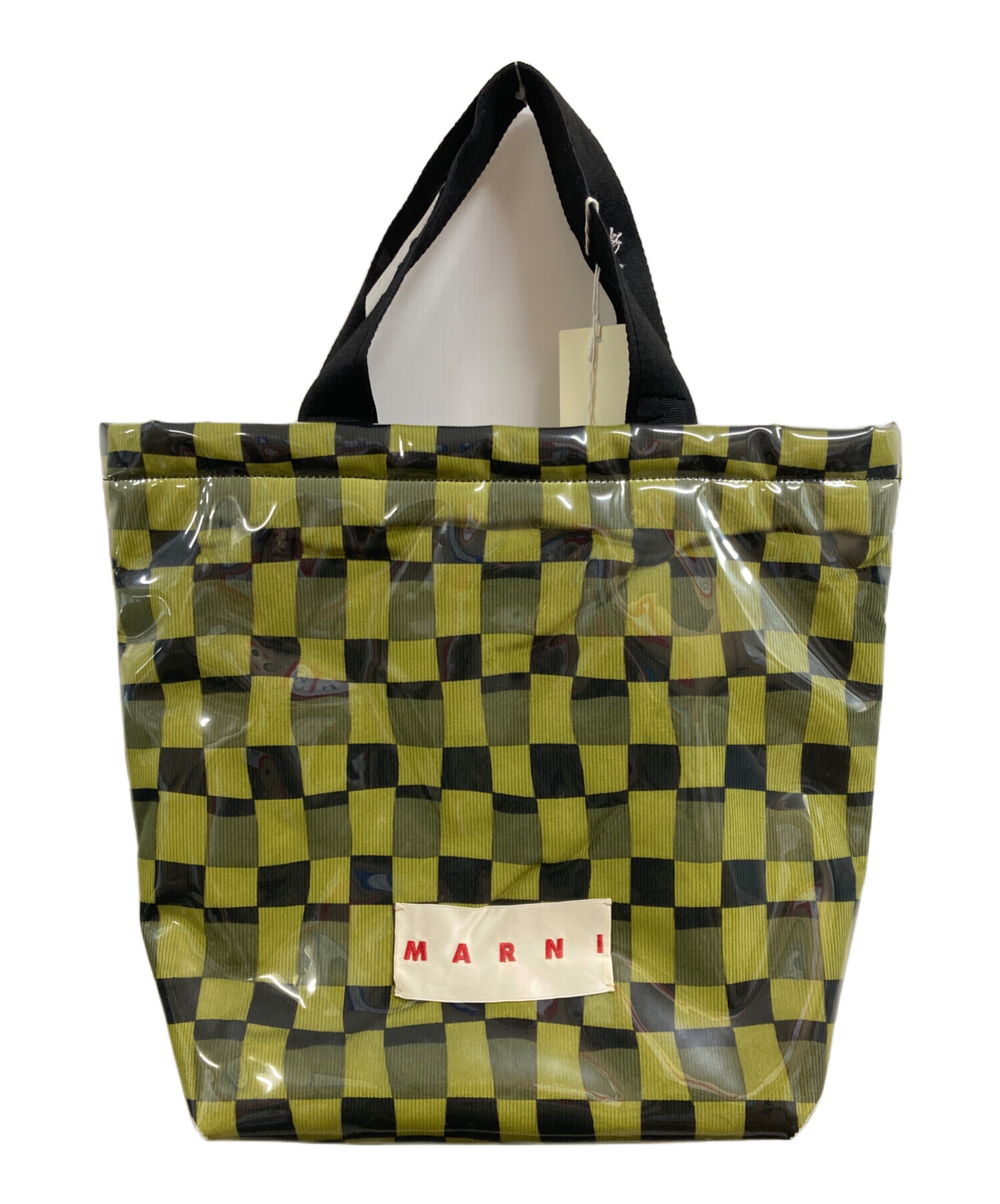 中古・古着通販】MARNI (マルニ) PVCチェックトートバッグ オリーブ