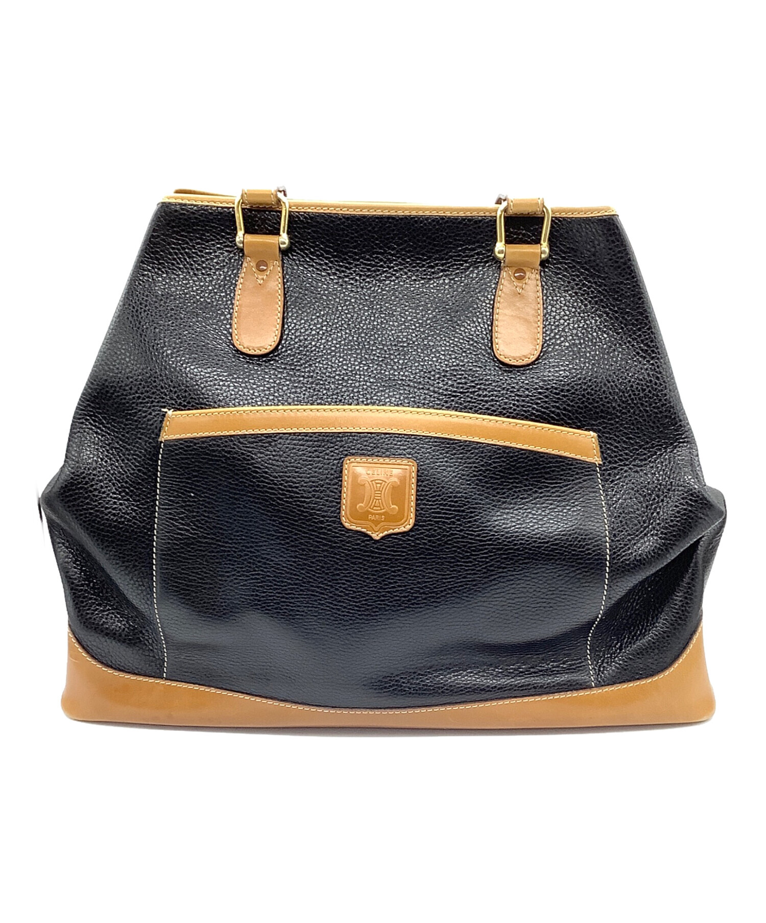 中古・古着通販】CELINE (セリーヌ) レザートートバッグ ブラウン