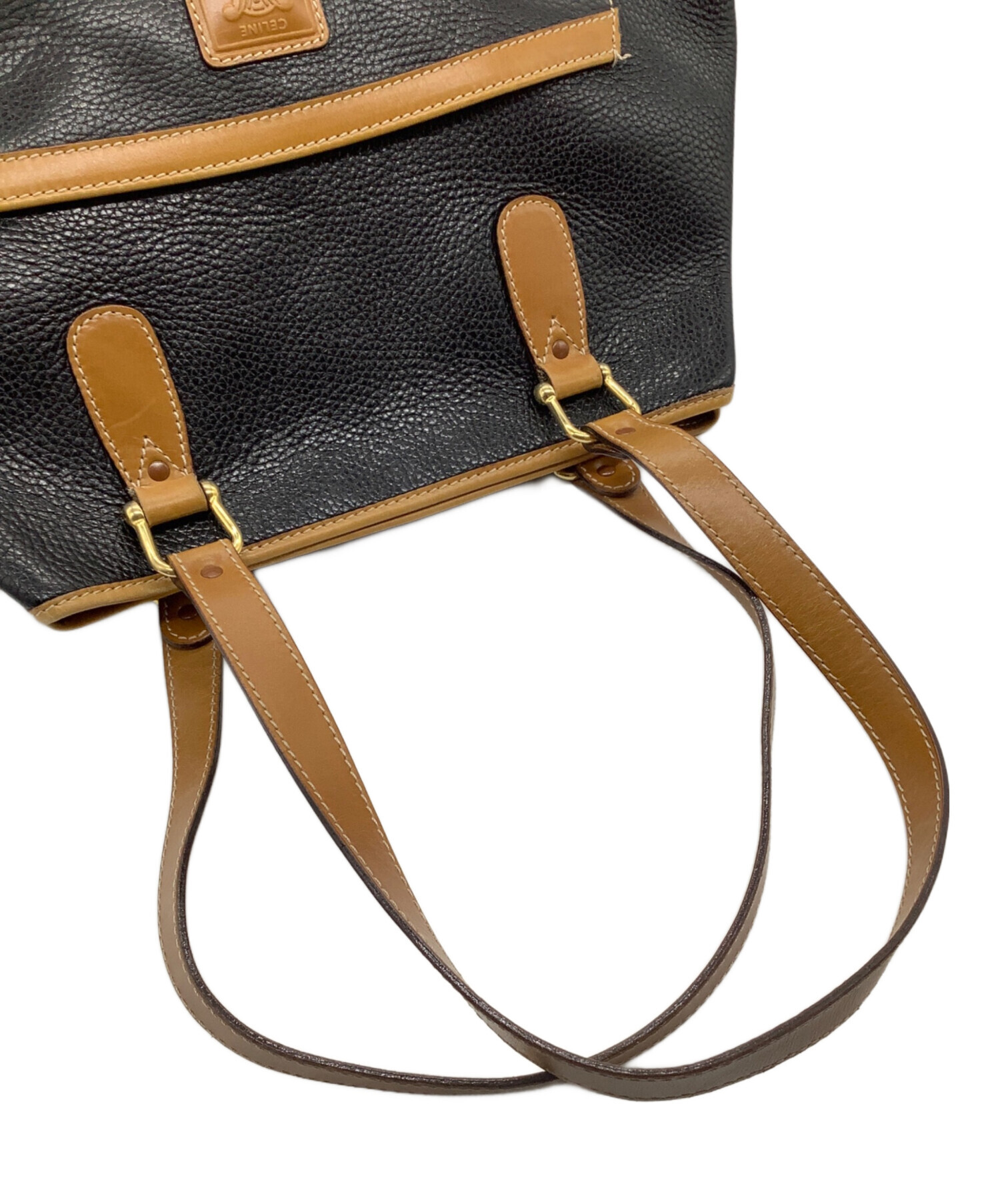 中古・古着通販】CELINE (セリーヌ) レザートートバッグ ブラウン