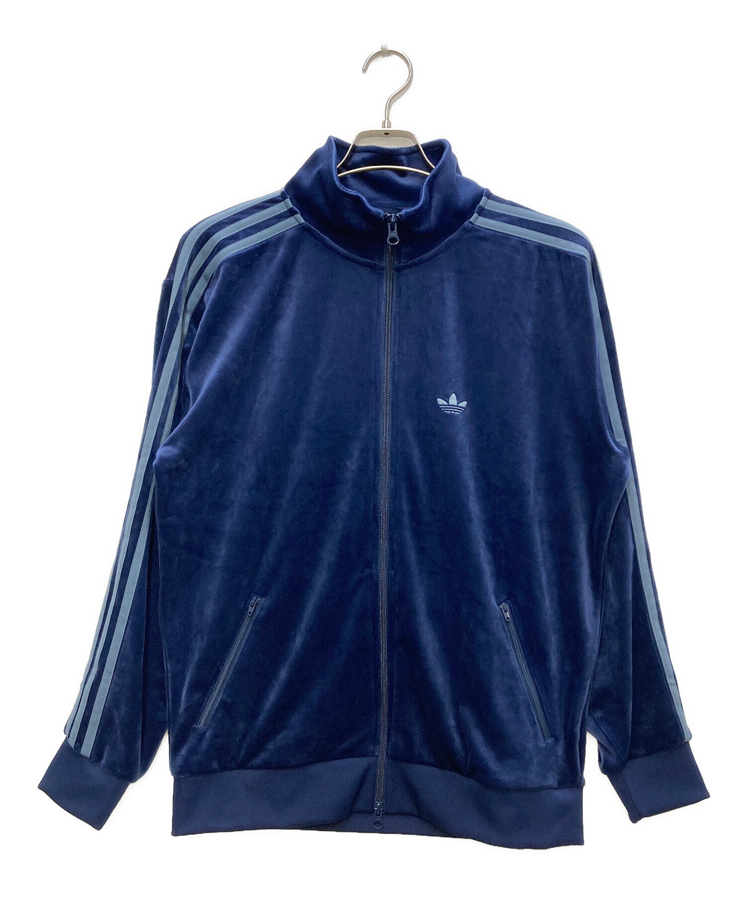 adidas ベロアトラックジャケット　ネイビー 中古・古着通販】adidas (アディダス) ベロアトラックジャケット