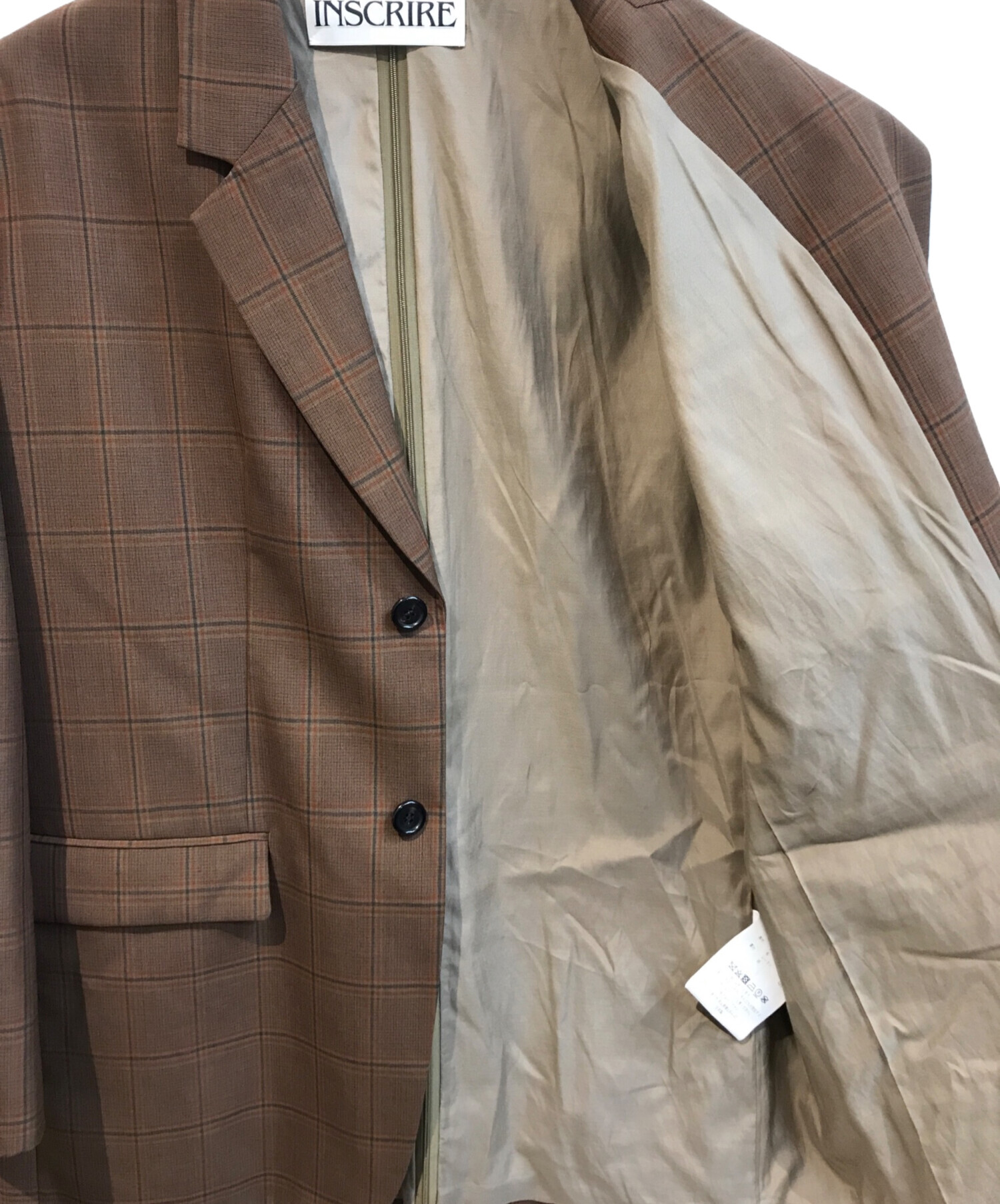 中古・古着通販】INSCRIRE (アンスクリア) TAILORED JACKET ブラウン