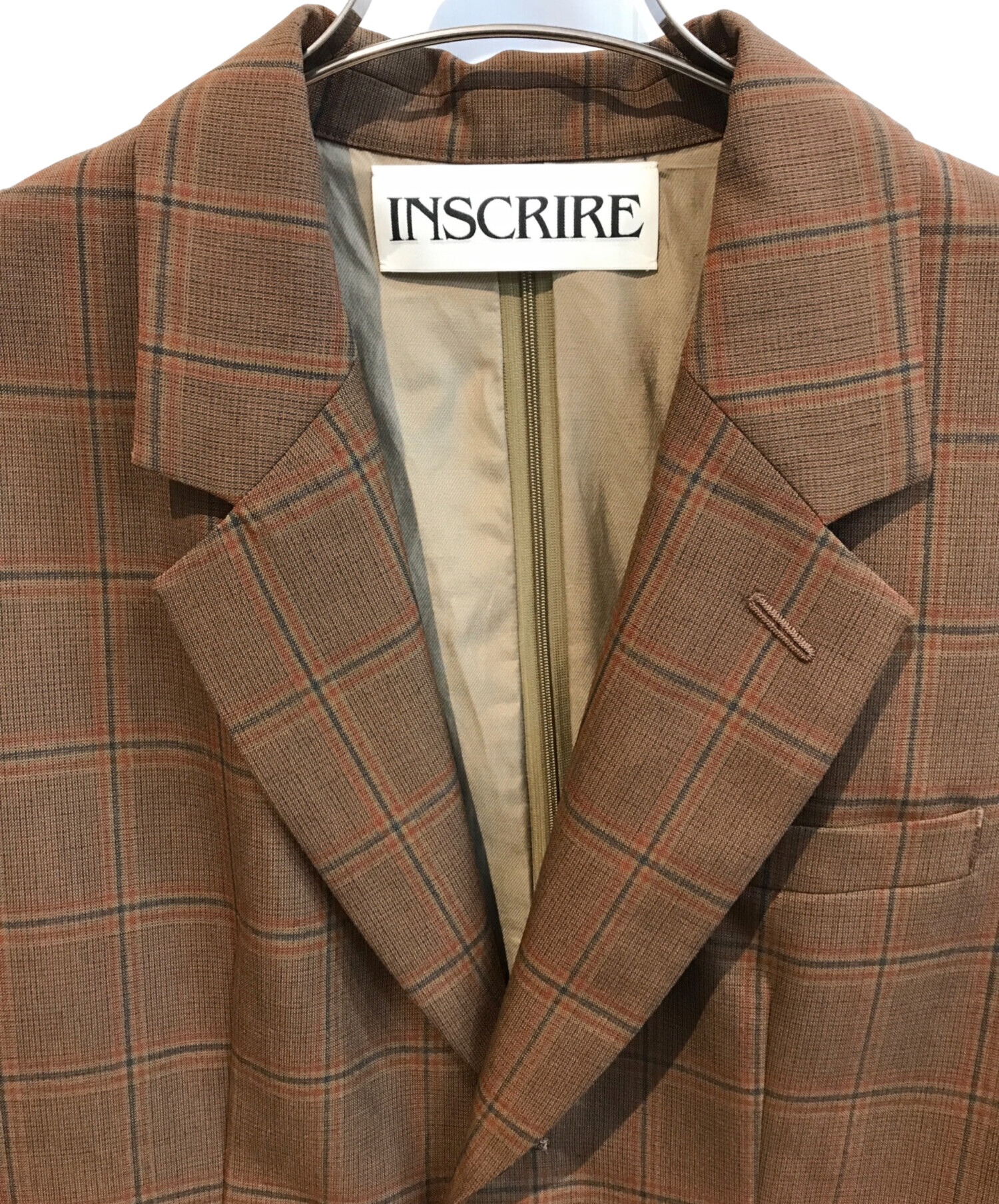 INSCRIRE Tailored Jacket ブラウン サイズ2 中古・古着通販】INSCRIRE (アンスクリア) TAILORED JACKET ブラウン