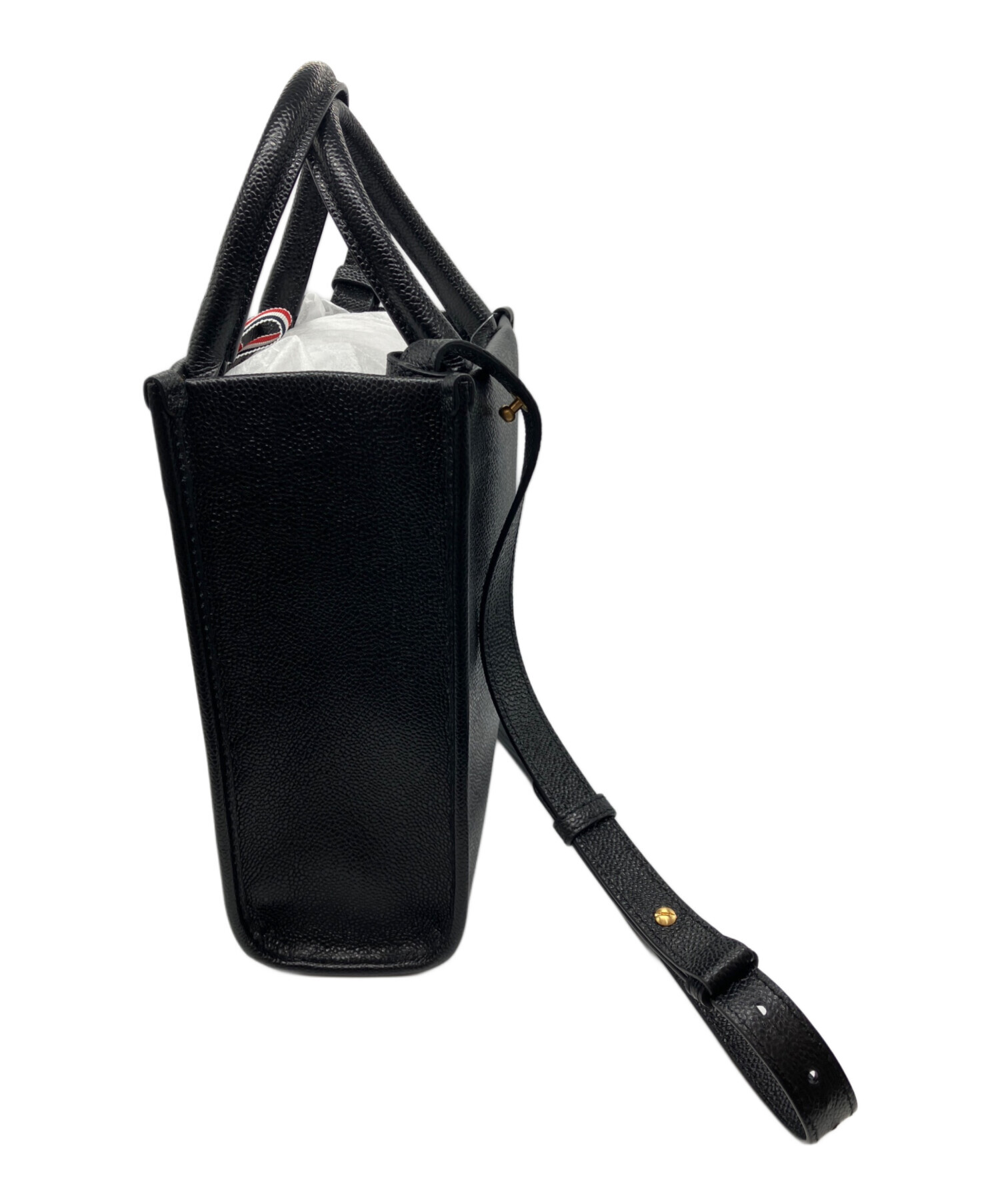 未使用級 THOM BROWNE トムブラウン ストロー ラフィア2wayトート 中古・古着通販】Thom Browne (トムブラウン) 2WAYトートバッグ Pebble